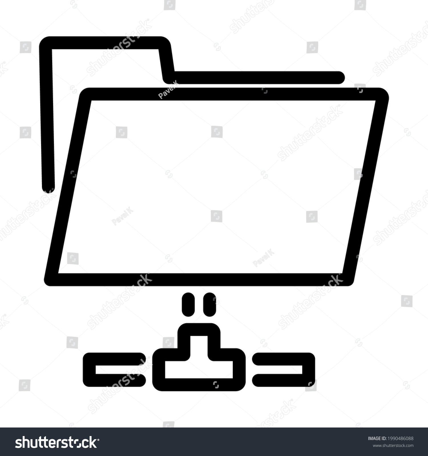 Shared Folder Icon Bold Outline Design Stock Vector (Royalty Free ...