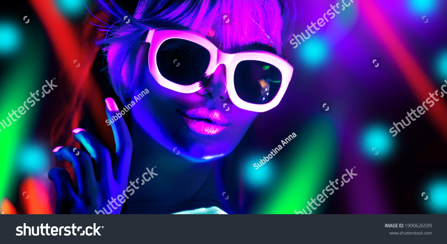 Disco Dancer Neon Light Night Club Stock Photo 1990626599 | Shutterstock