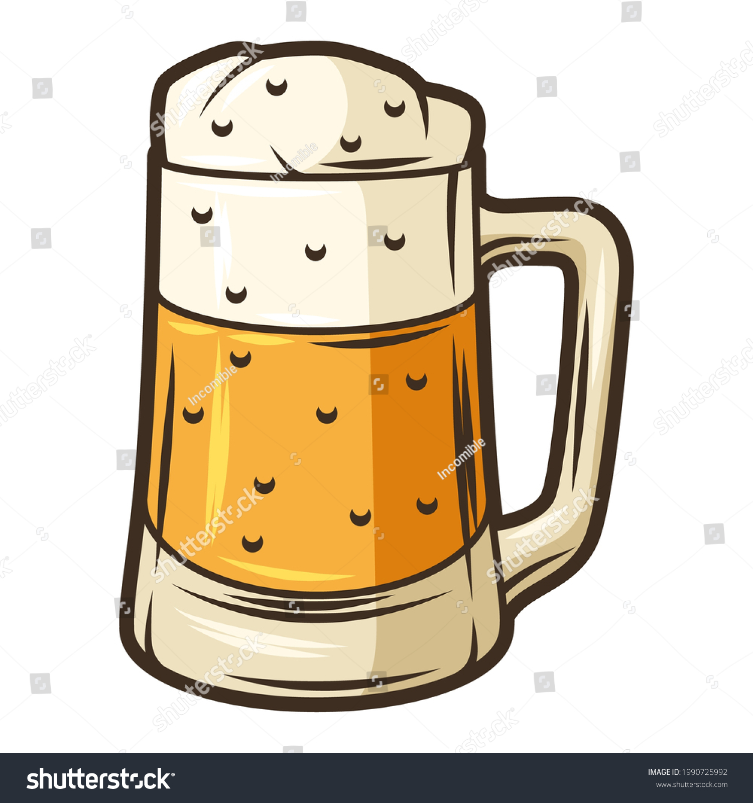 Illustration Glass Mug Beer Object Engraving Stock Vector (royalty Free 