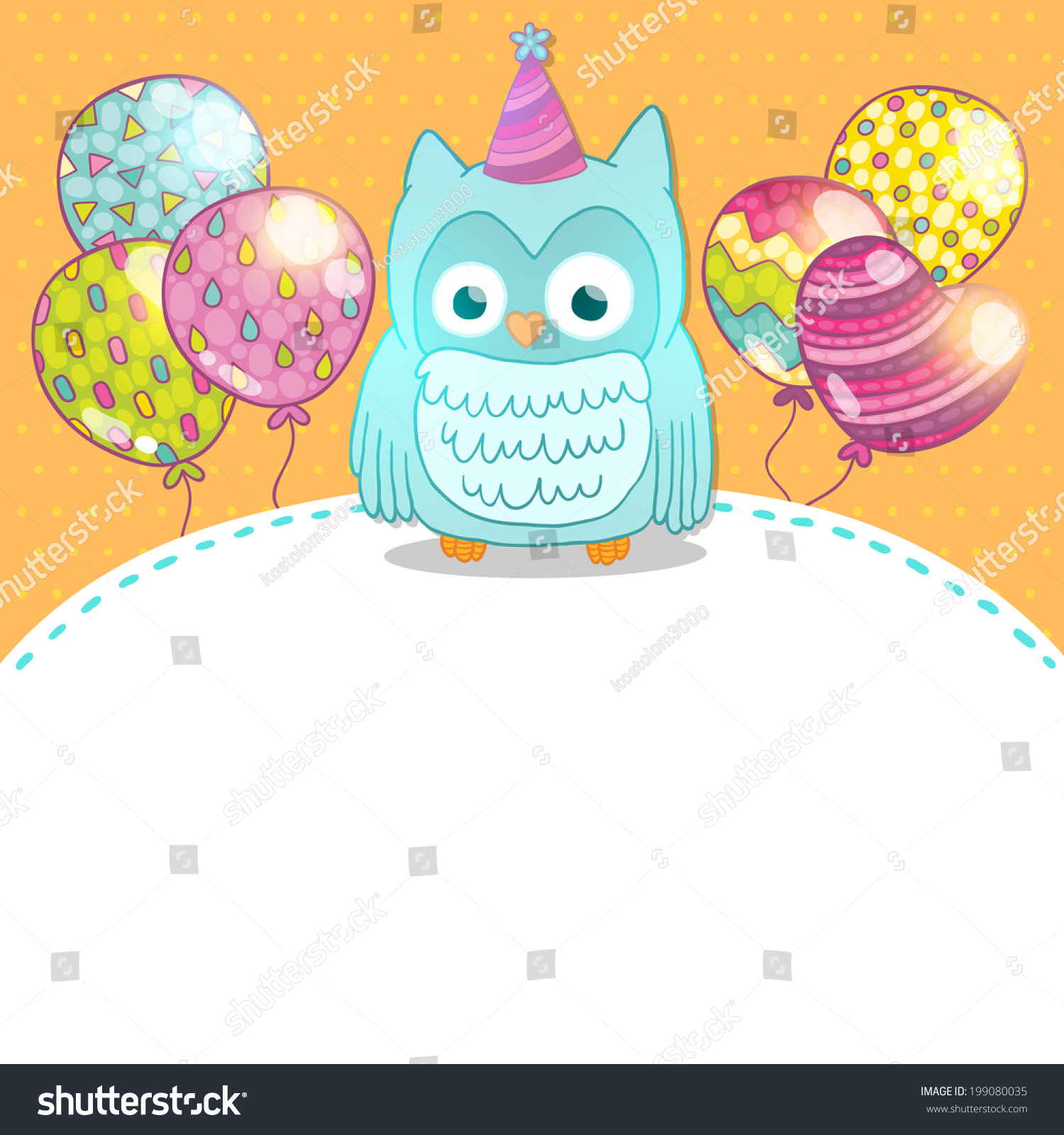Happy Birthday Card Background Cute Cartoon Stock Vector (Royalty Free ...