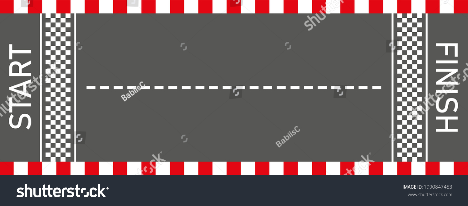 Creative Race Track Start Finish Line Stock Vector (Royalty Free ...