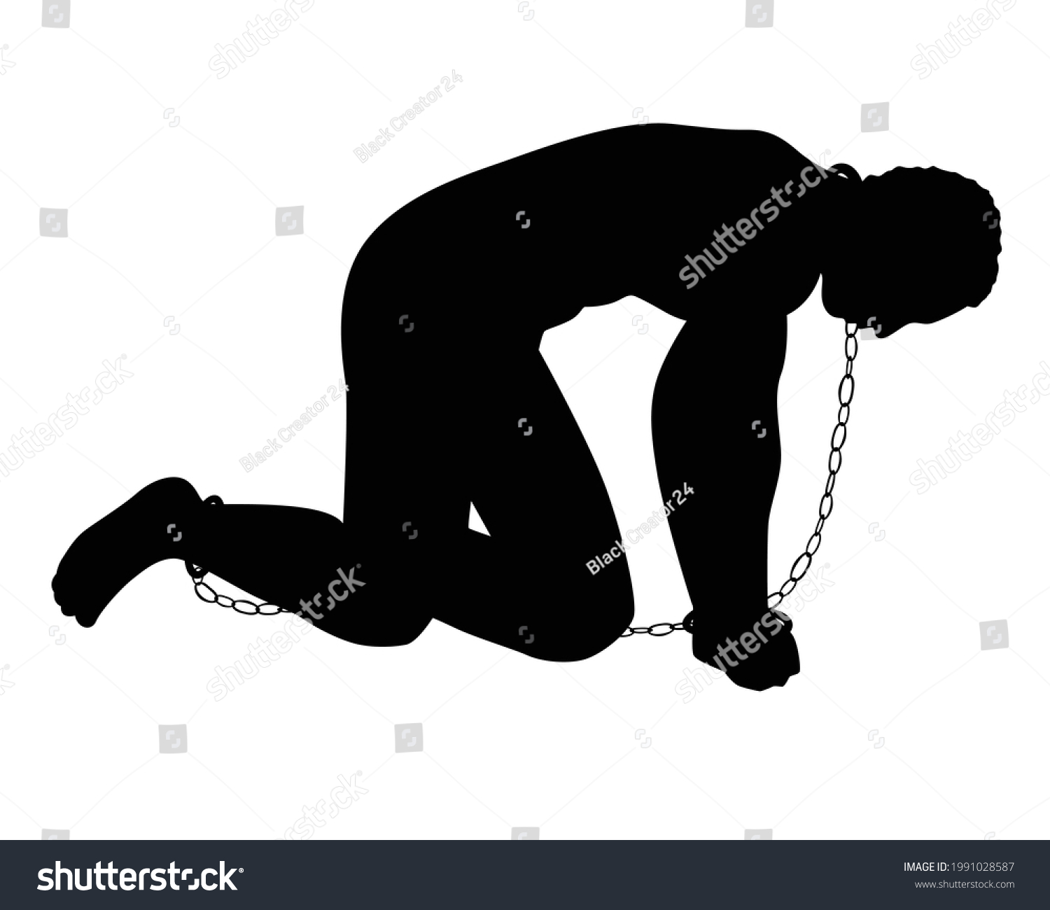 Slave Shackle Silhouette Vector On White Stock Vector (Royalty Free ...