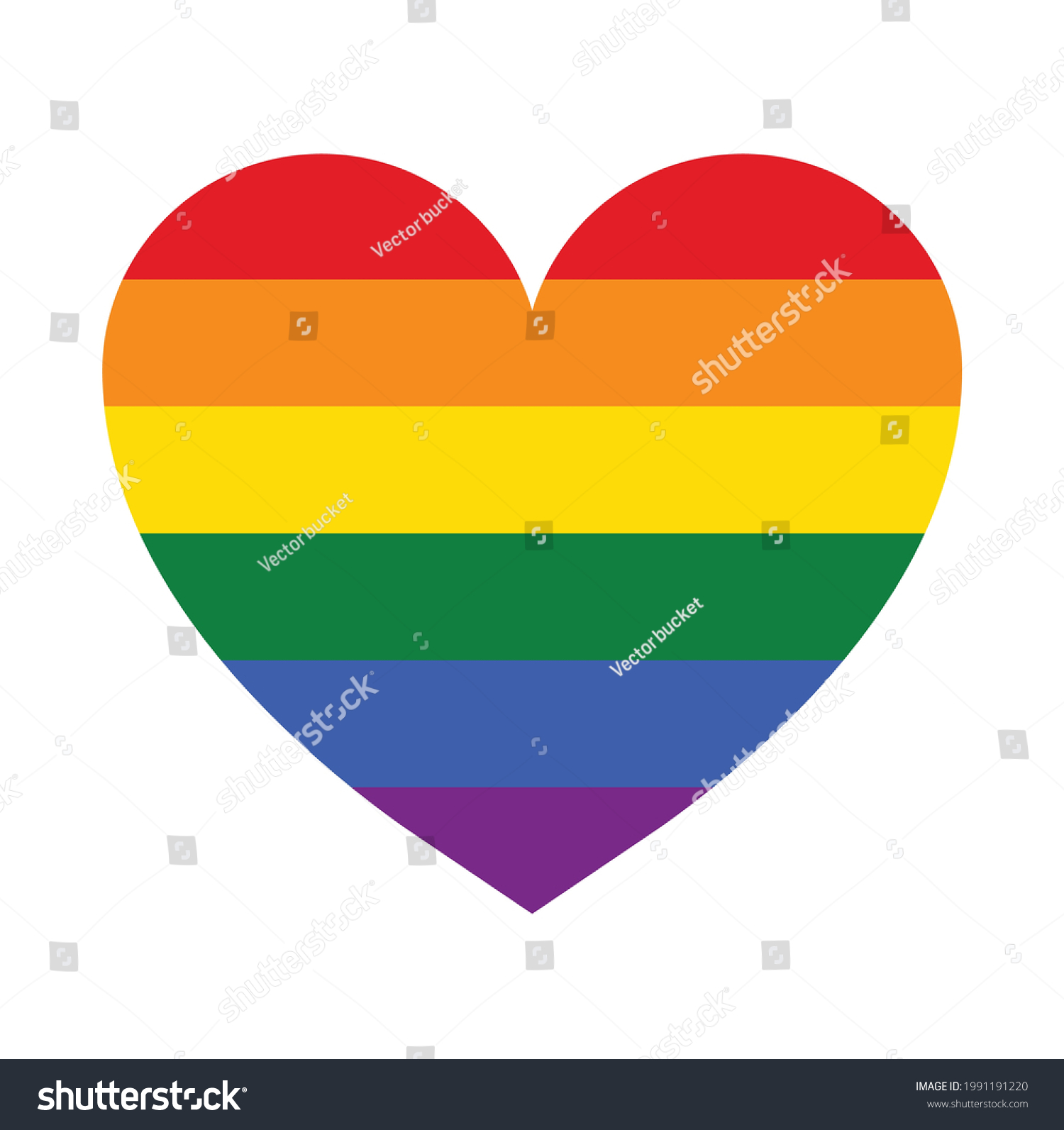 Lgbt Rainbow Heart Pride Heart Vector Stock Vector Royalty Free 1991191220 Shutterstock 