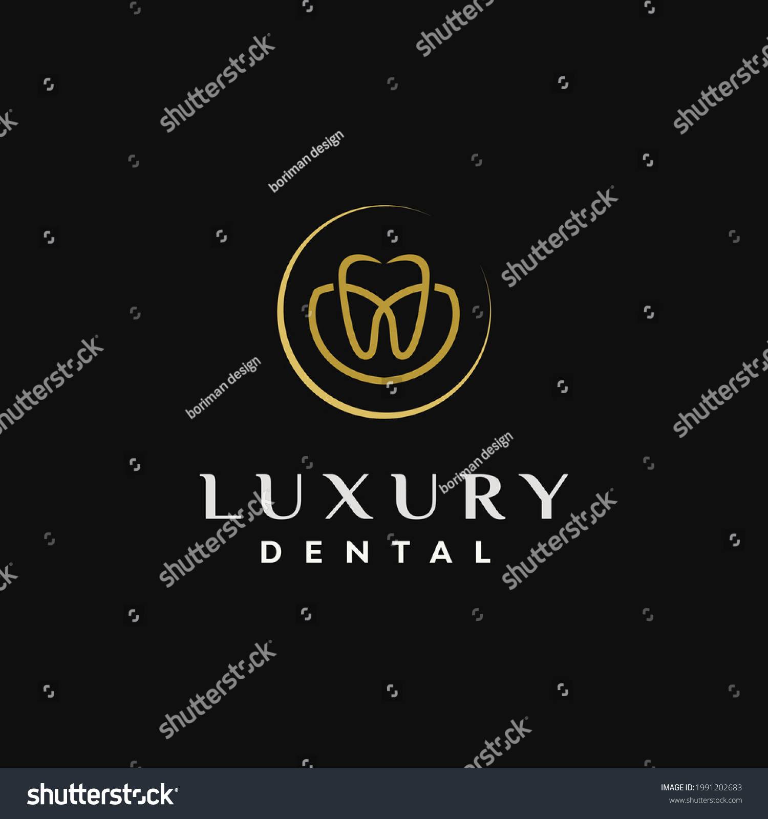 Luxury Dental Logo Design Vector Stock Vector (Royalty Free) 1991202683 ...