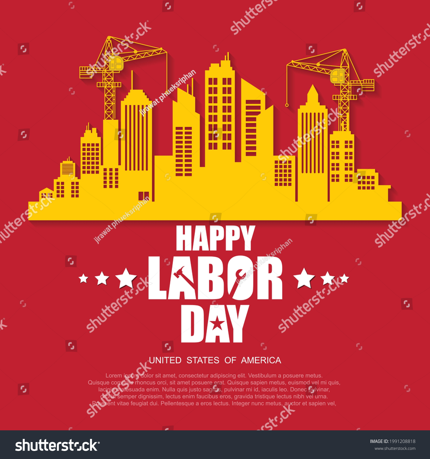 Happy Labor Day Banner Design Template Stock Vector (Royalty Free ...