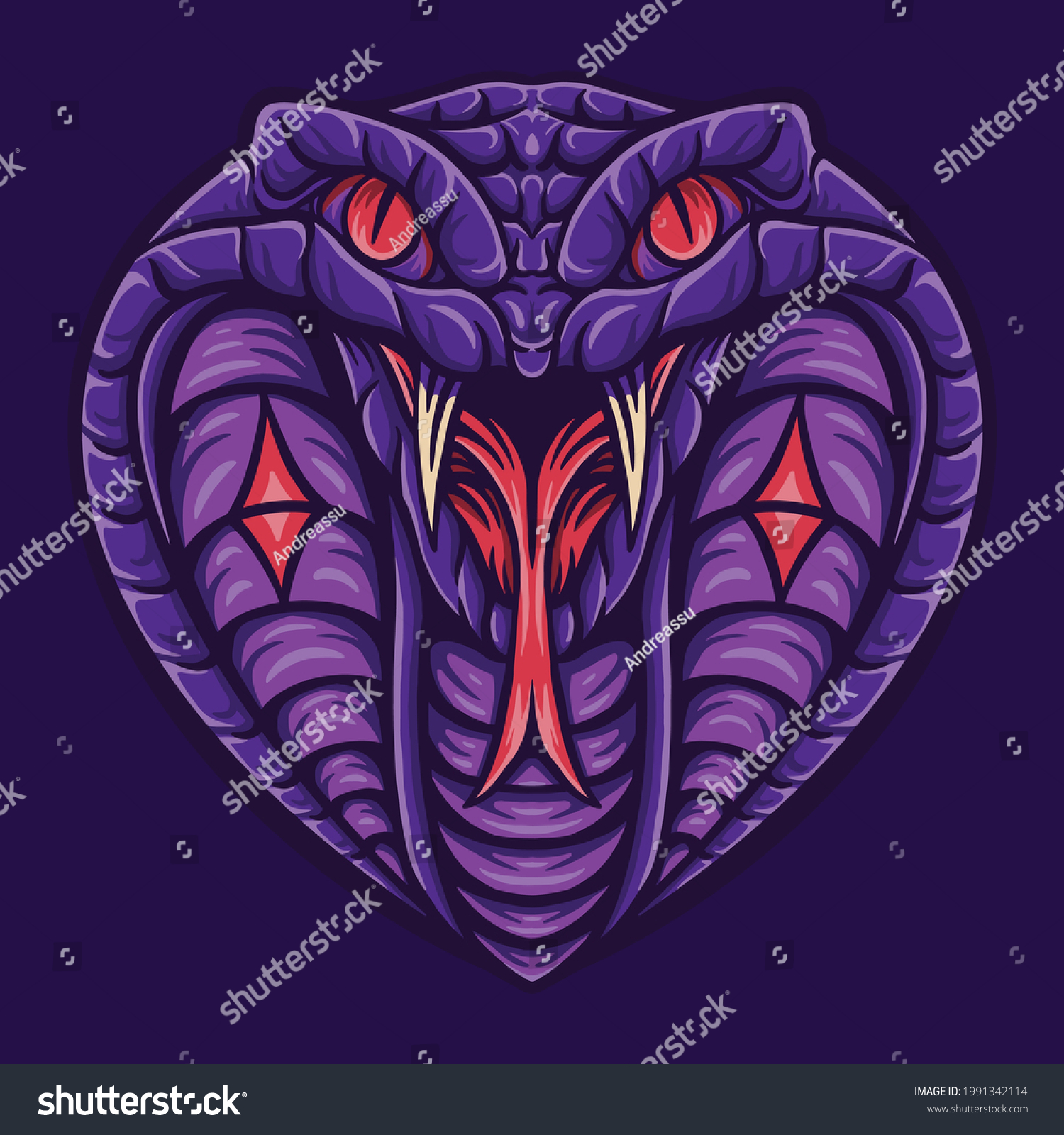 Cobra Head Vector Illustration Head Mascot Stock Vector (Royalty Free ...