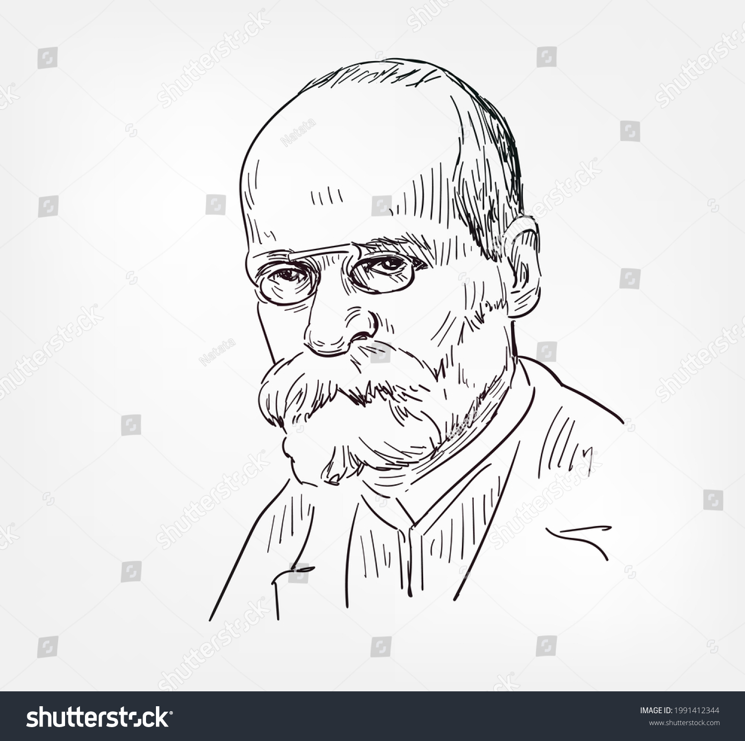 Emile Durkheim French Sociologist Psychologist Vector Stock Vector 