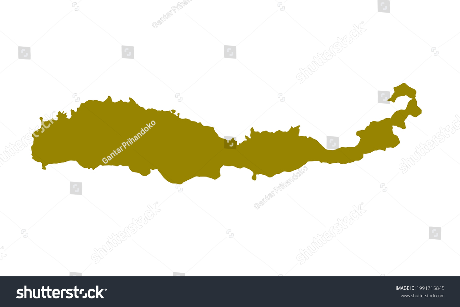 Yellow Silhouette Map Flores Island On Stock Vector Royalty Free   Stock Vector Yellow Silhouette Map Of Flores Island On East Nusa Tenggara 1991715845 