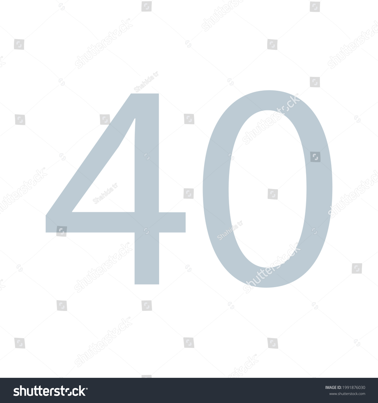 40 Number Simple Clip Art Vector Stock Vector Royalty Free 1991876030