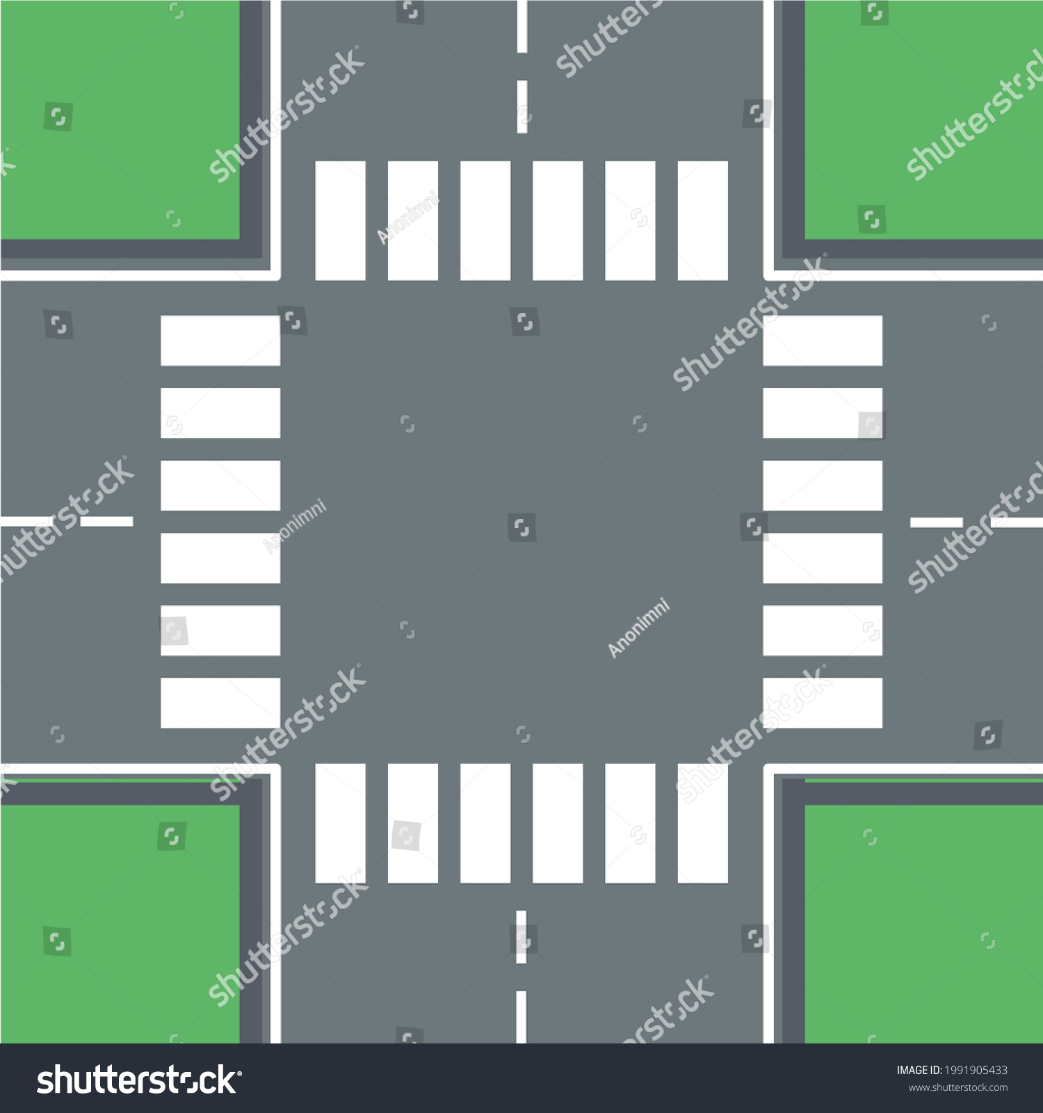 Traffic Intersection Crossroad Eps Vector Stock Vector (Royalty Free ...