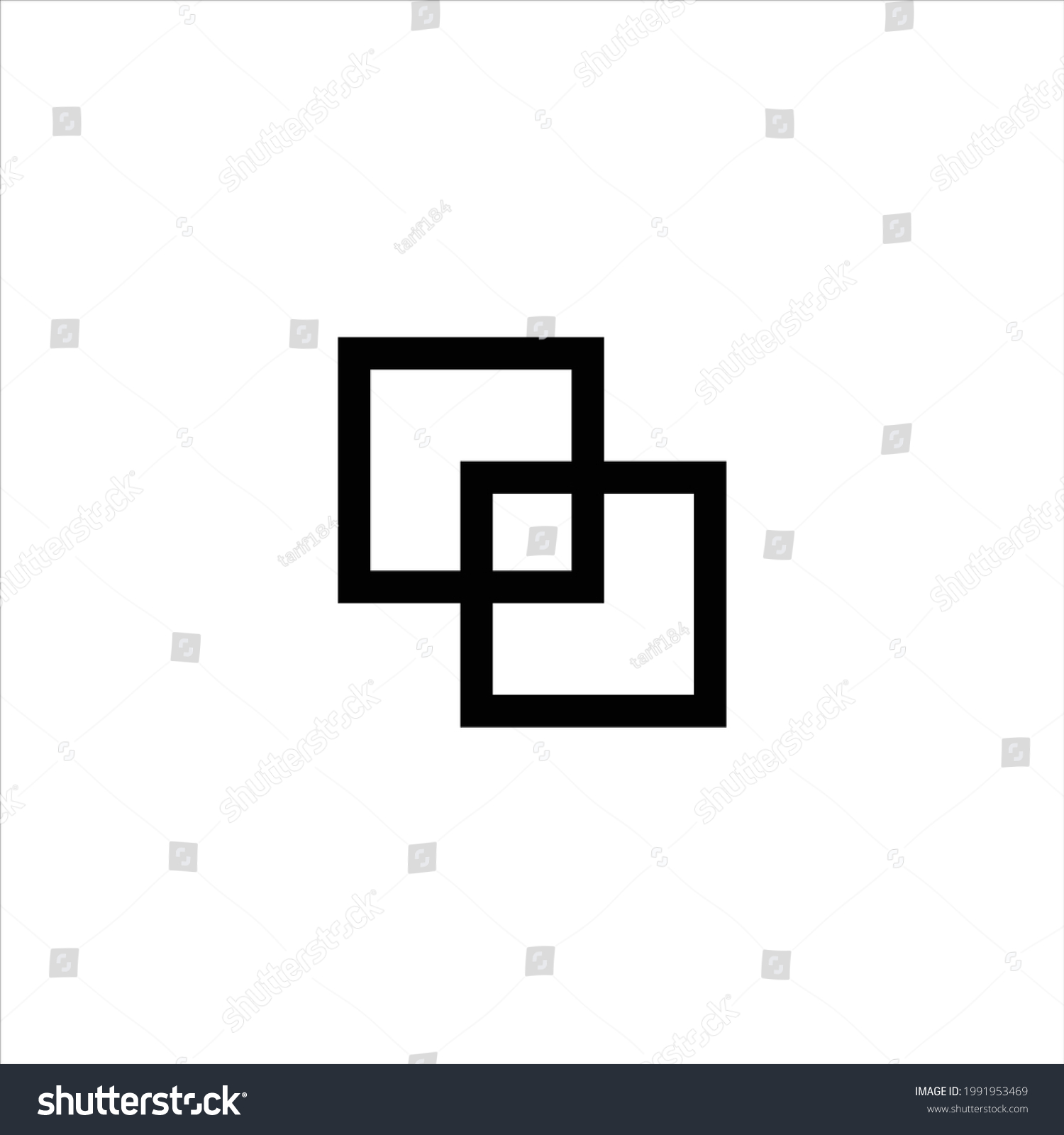 Simple Logo Two Squares Merged Into Stock Vector (Royalty Free ...