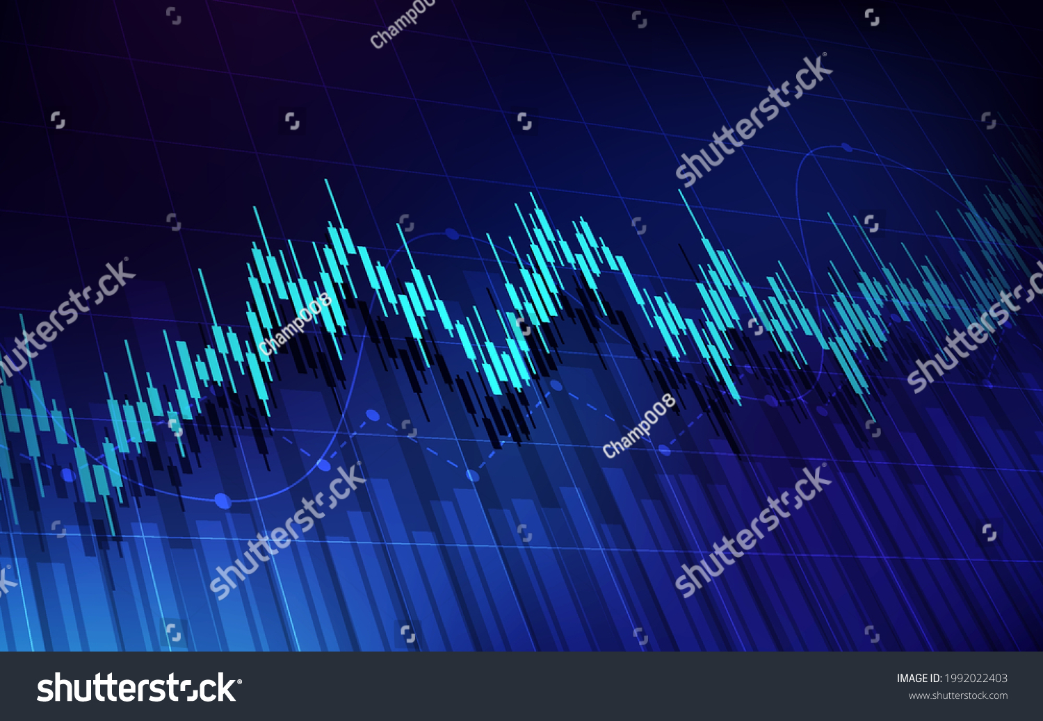 Abstract Financial Graph Trend Line Candlestick Stock Vector (royalty 