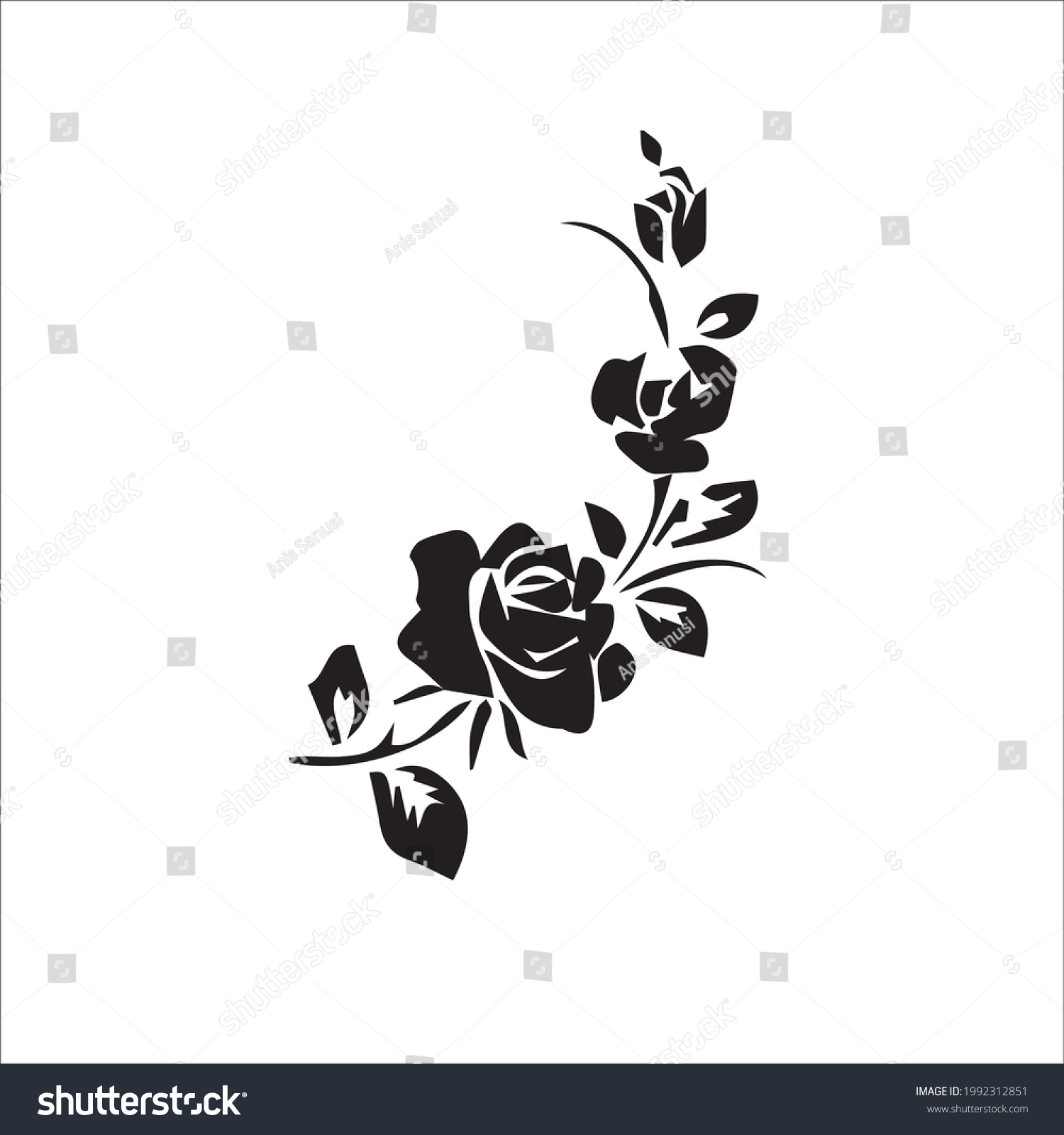 Silhouette Flower Backgrounds Wallpapers Vector Stock Vector (Royalty