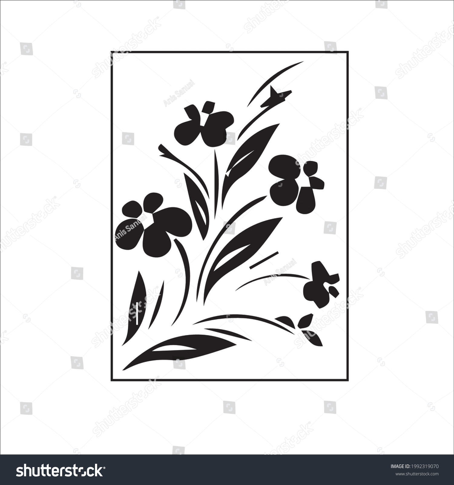 Silhouette Flower Backgrounds Wallpapers Vector Stock Vector (Royalty