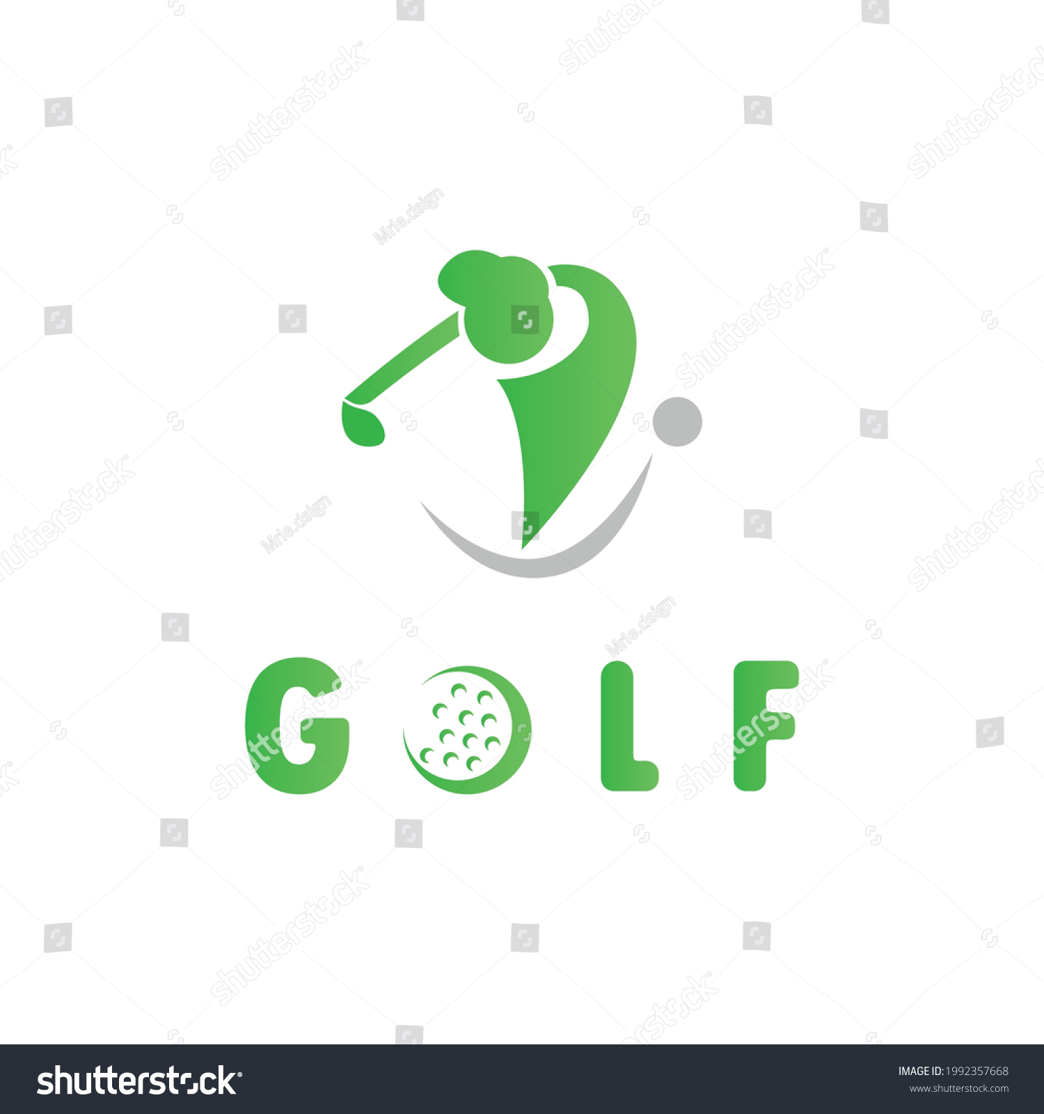 Silhouette Man Hitting Golf Ball Stock Vector (Royalty Free) 1992357668 ...