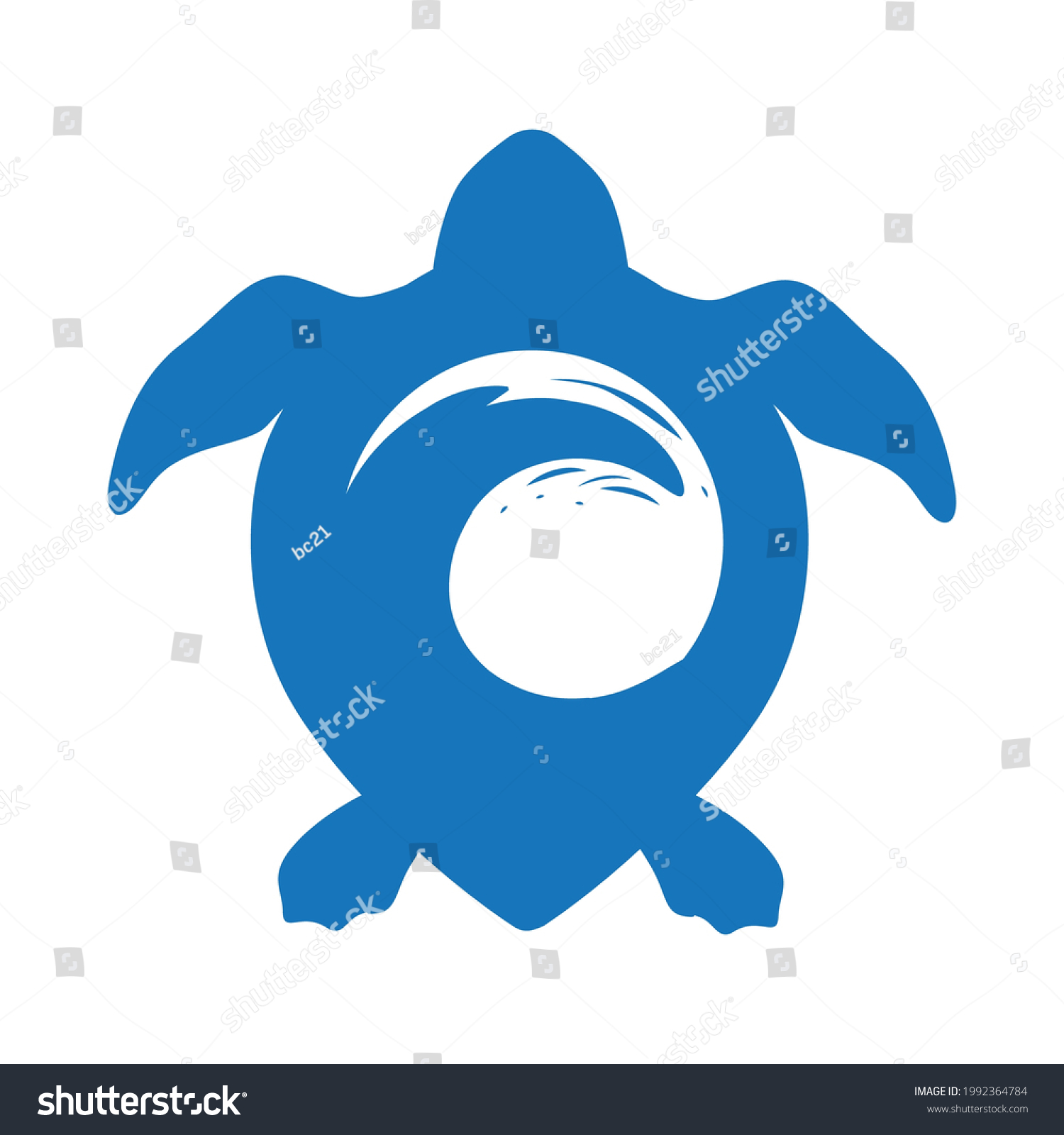 Sea Waves Inside Turtle Shell Vector Stock Vector (Royalty Free ...