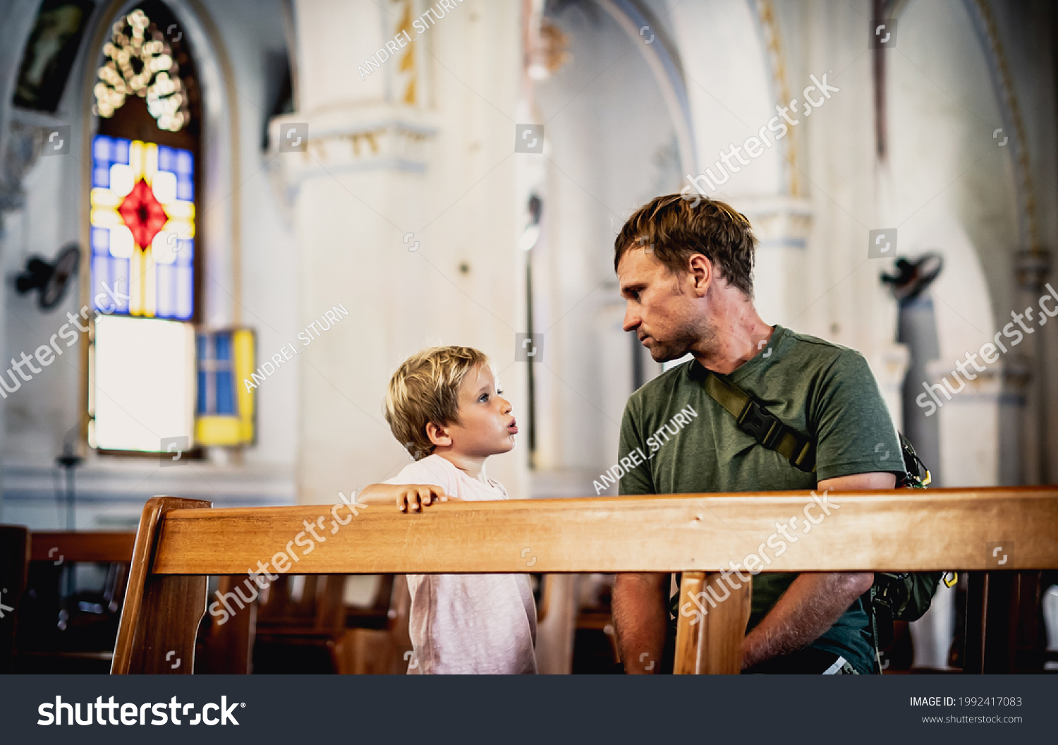 Christian Dad Tells Child Bible Story Stock Photo 1992417083 