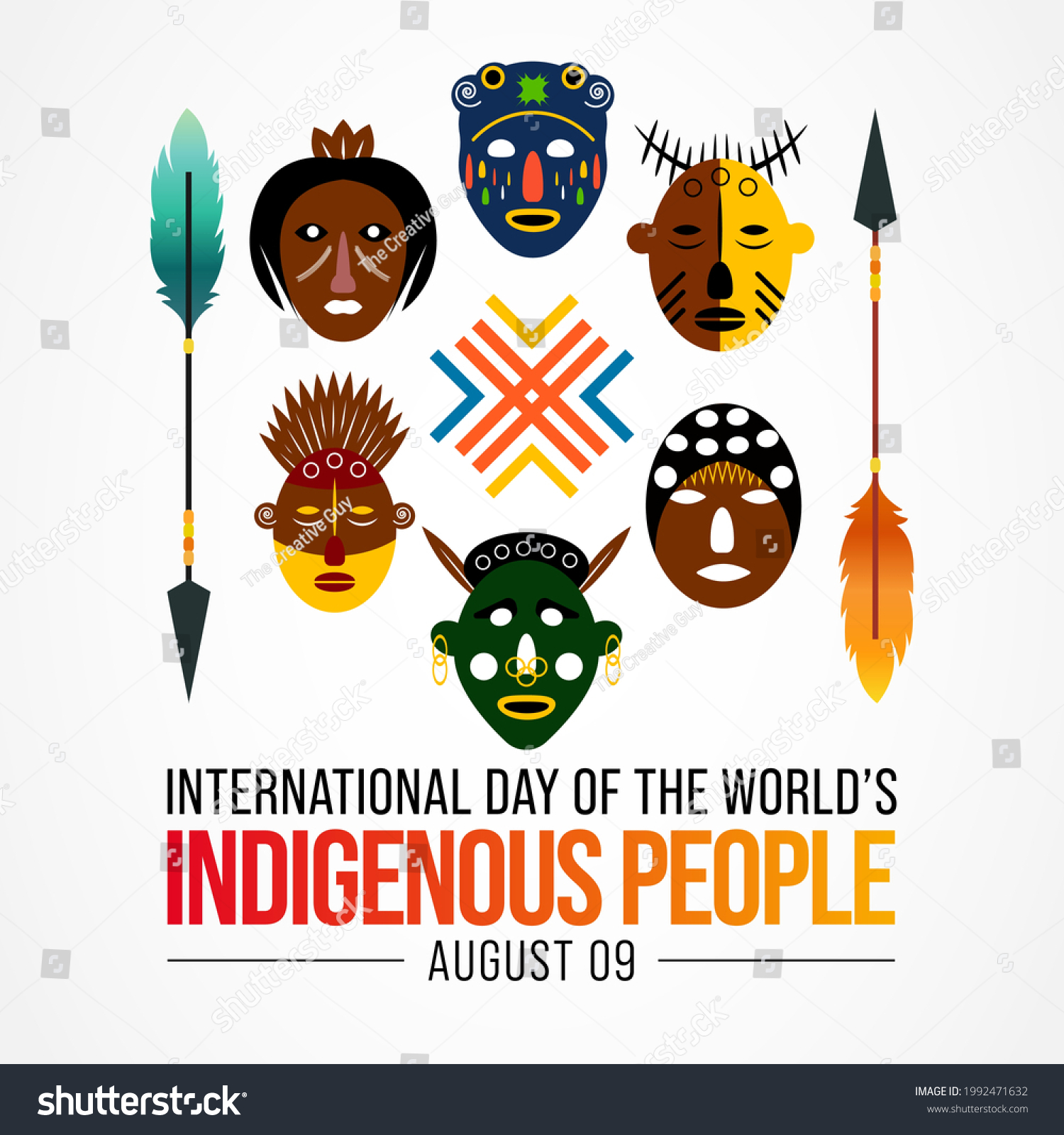 International Day Worlds Indigenous Peoples Observed เวกเตอร์สต็อก