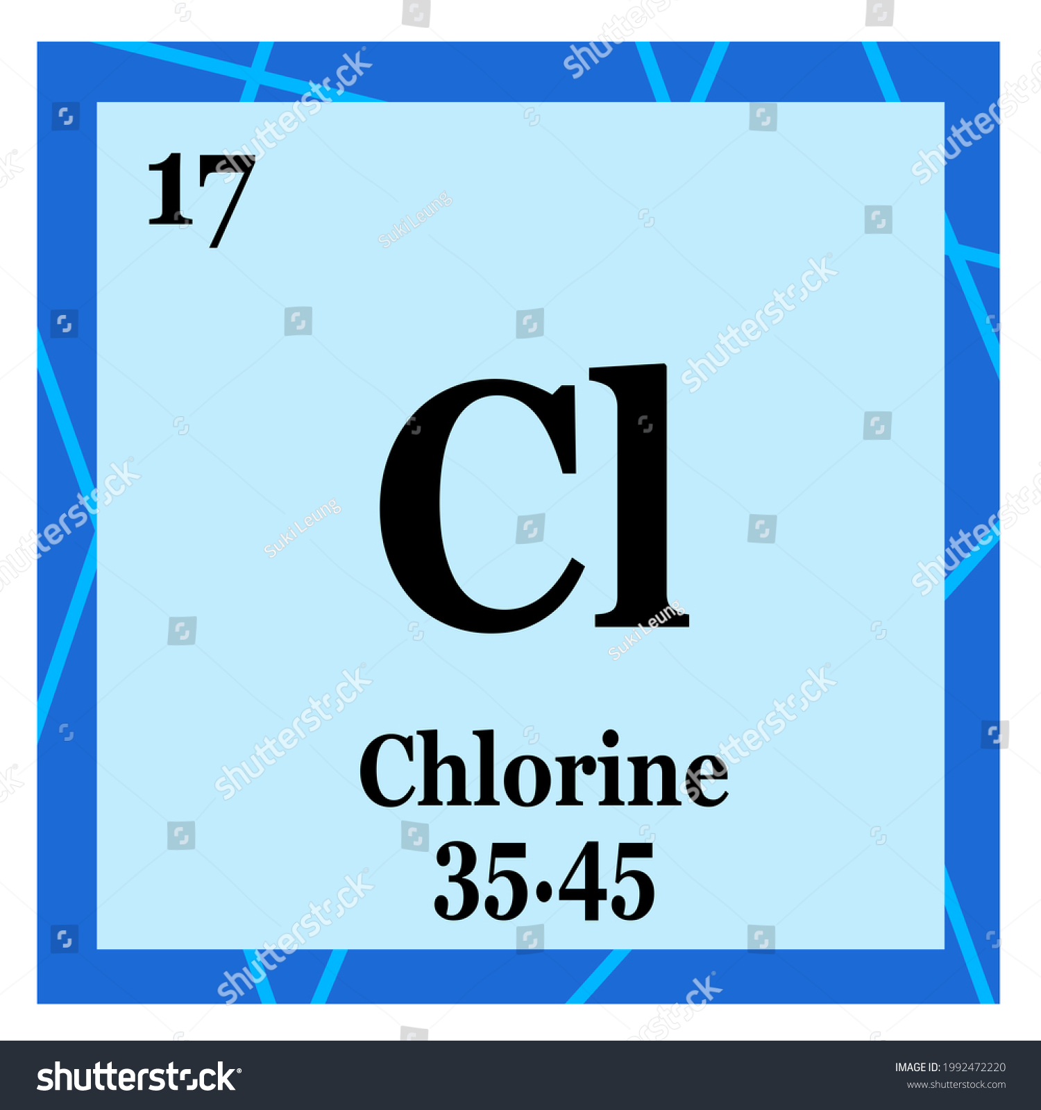 Periodic Table Element Chlorine Stock Illustration 1992472220 ...