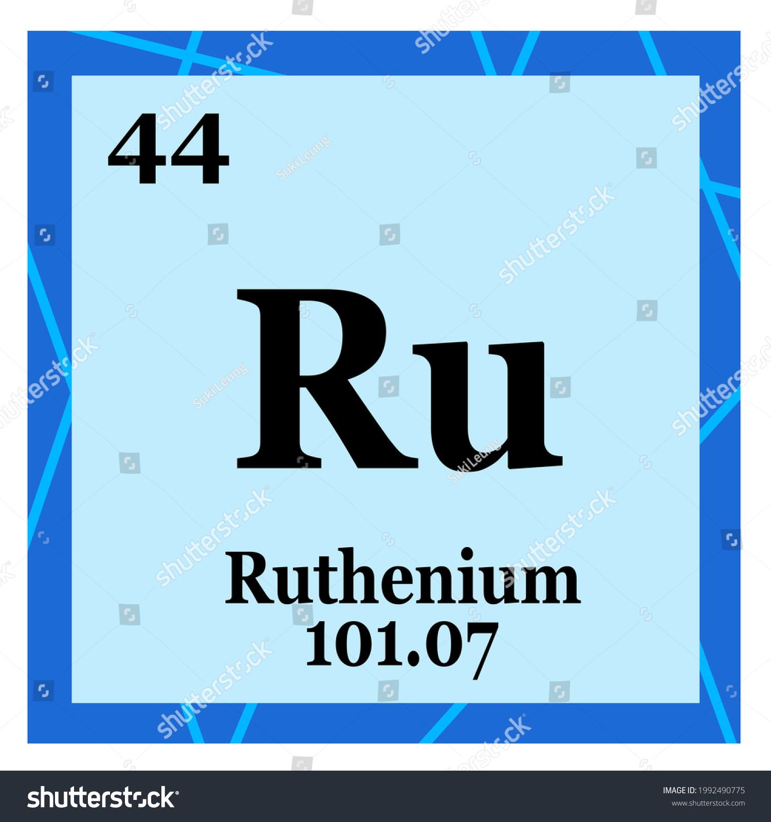 Periodic Table Element Ruthenium Stock Illustration 1992490775 ...