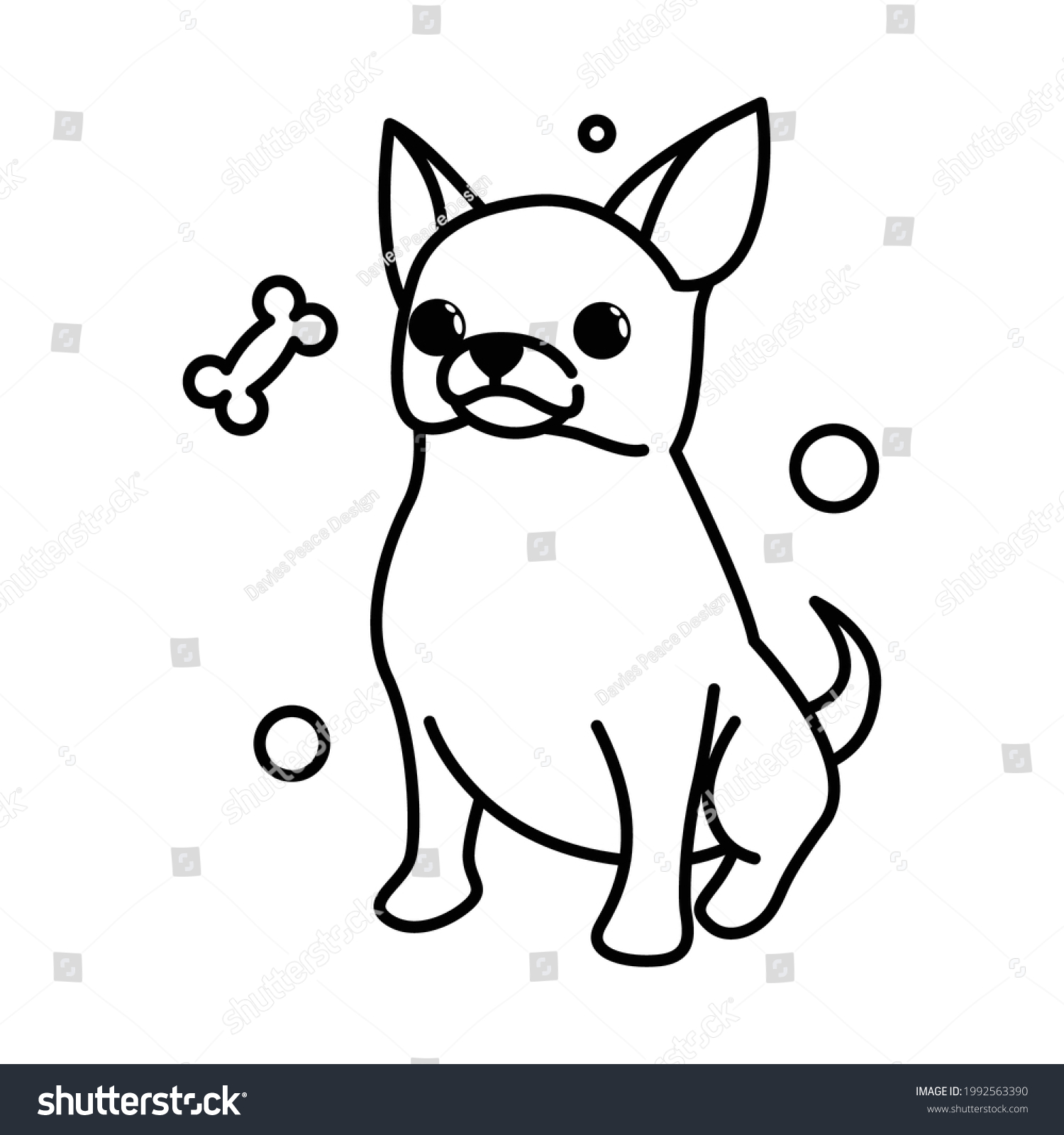 Cute Cartoon Vector Illustration Icon Chihuahua Stock Vector (Royalty ...