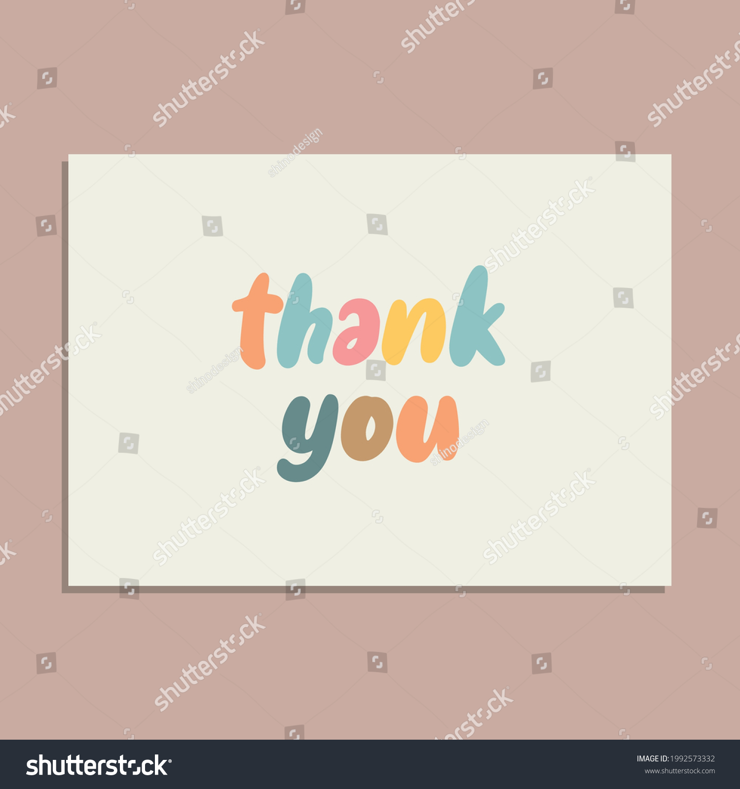 Word Thank You Vector Text Colored Stock Vector Royalty Free