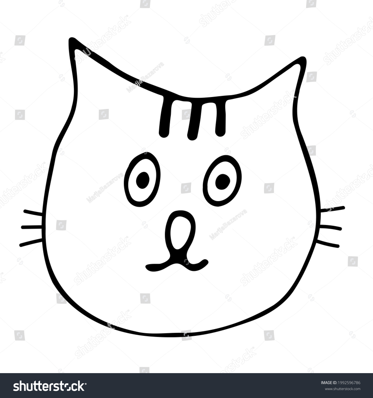 Cat Hand Drawn Outline Doodle Icon Stock Vector (Royalty Free ...