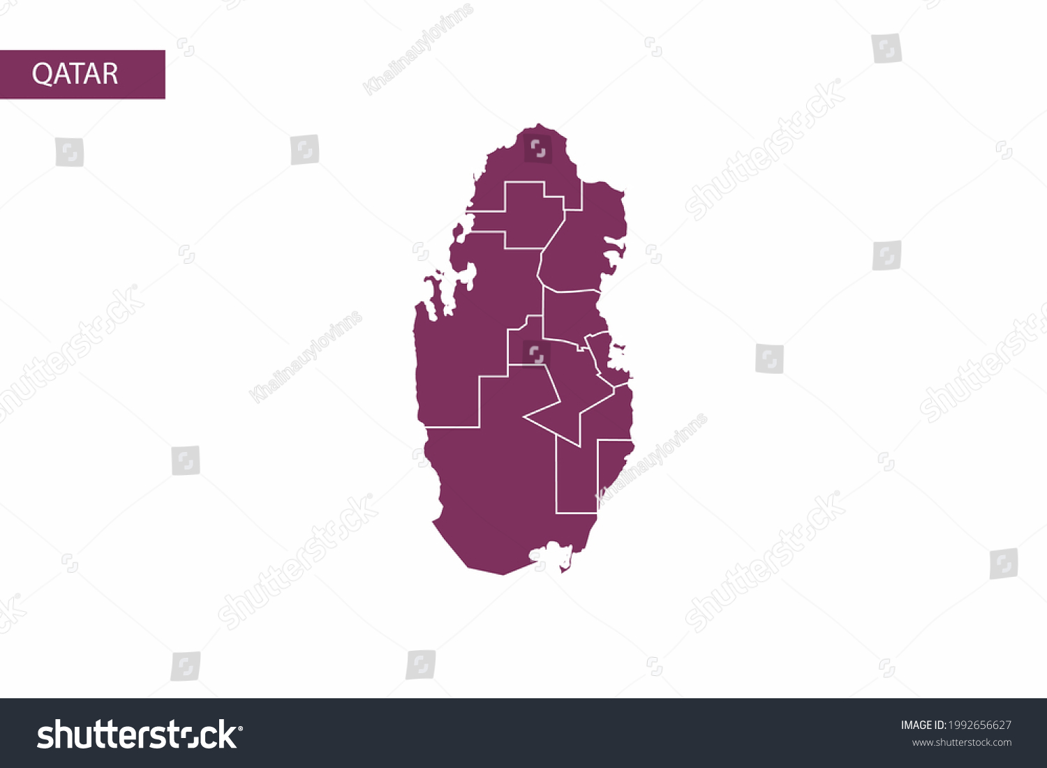 Qatar Purple Map Detailed Vector Stock Vector (Royalty Free) 1992656627 ...