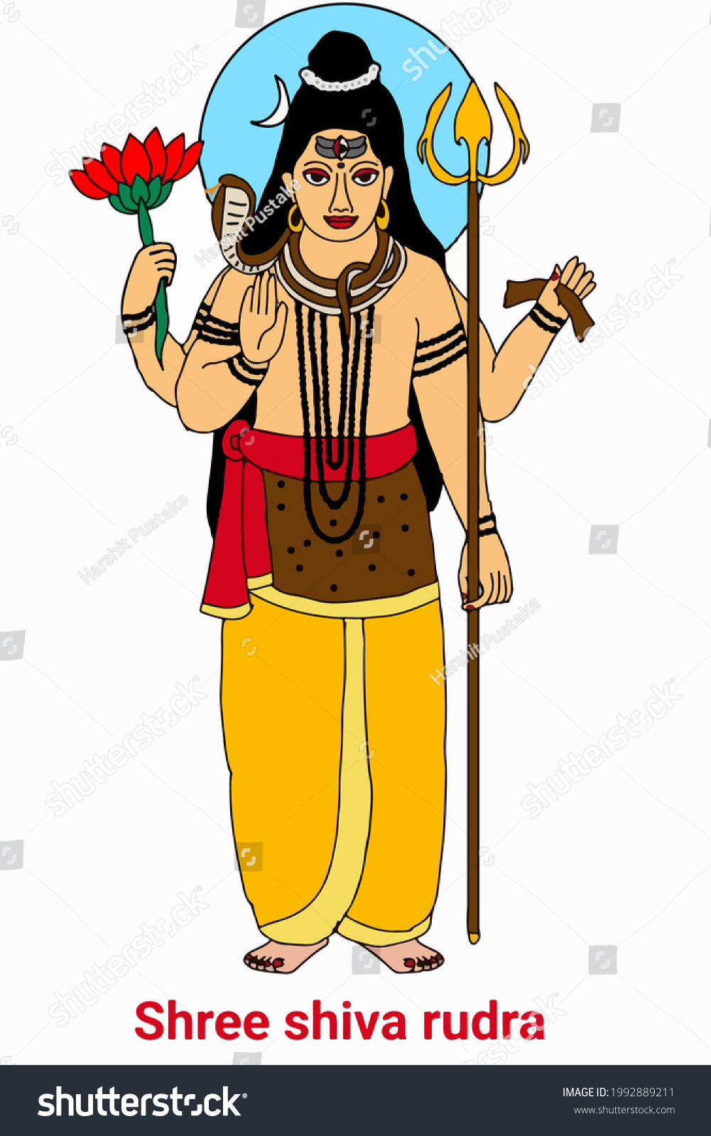 Beautiful Illustration Lord Shivas Shiva Rudra Stock Illustration ...