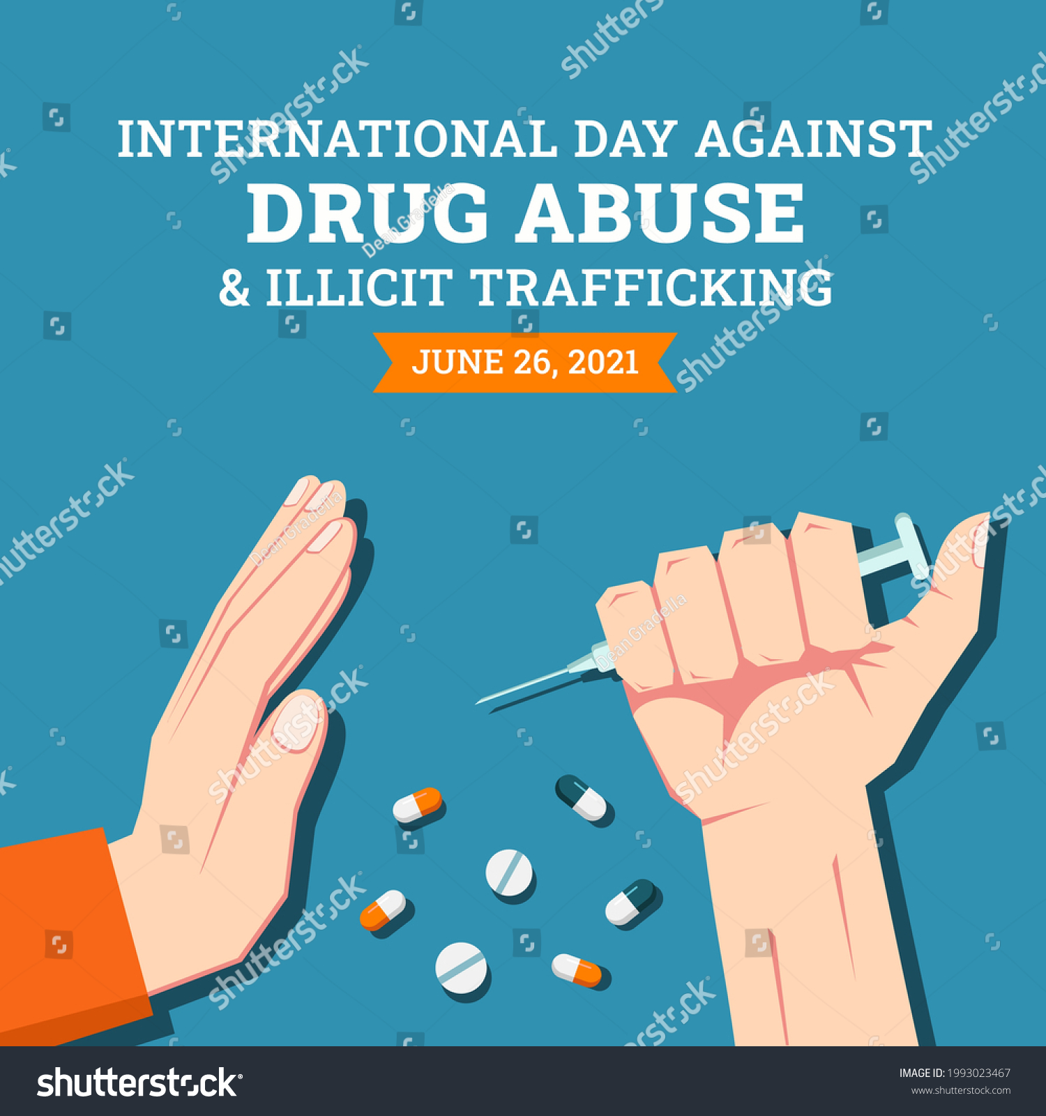 International Day Against Drug Abuse Illicit Stock Vector (Royalty Free ...