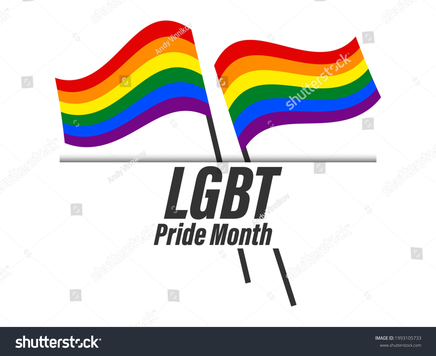 Lgbt Pride Month Rainbow Flags On Stock Vector Royalty Free 1993105733 Shutterstock 5696