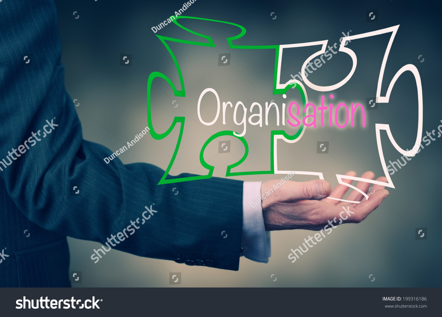 Businessmans Hand Holding Word Organisation Stock Photo 199316186 ...