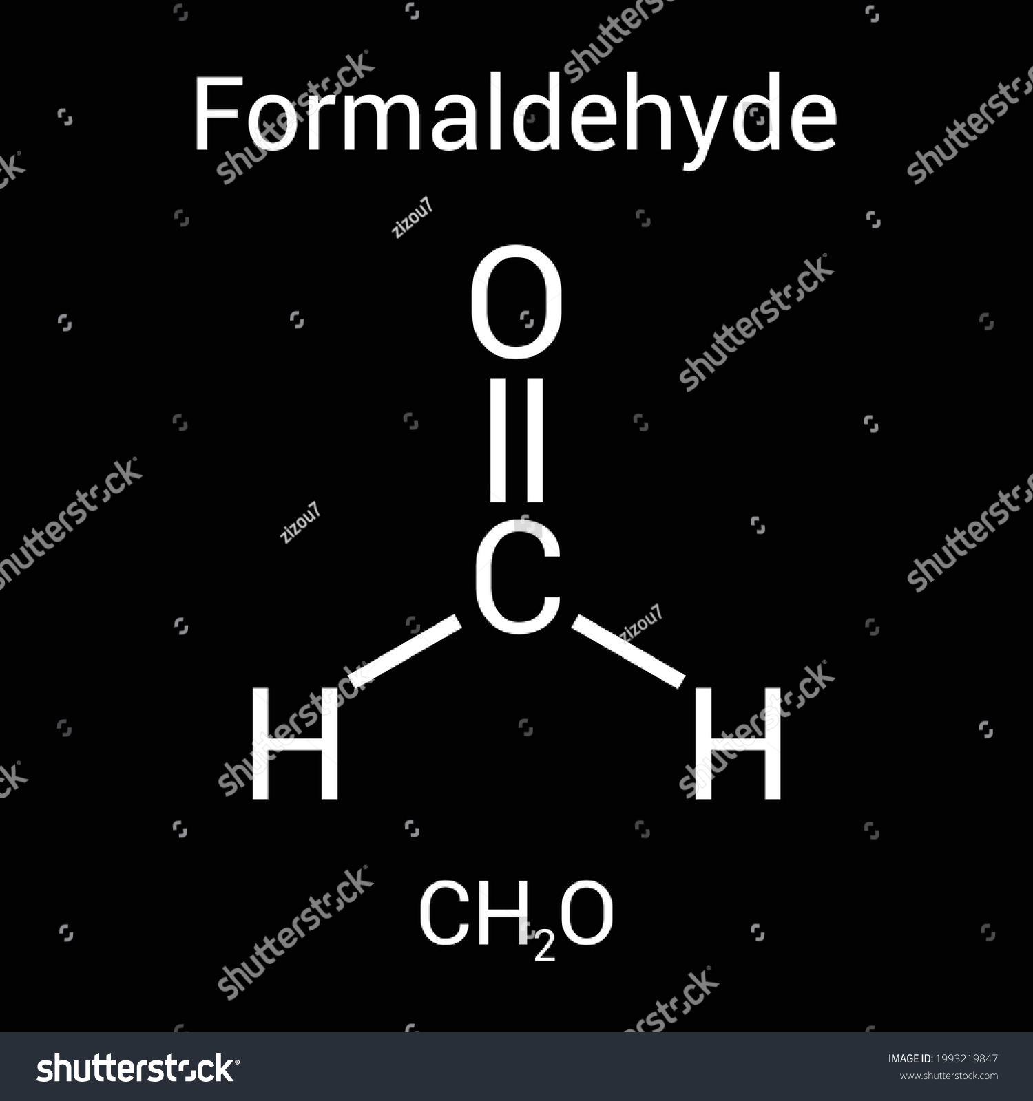 Chemical Structure Formaldehyde Ch2o Stock Vector Royalty Free 1993219847 Shutterstock 5220