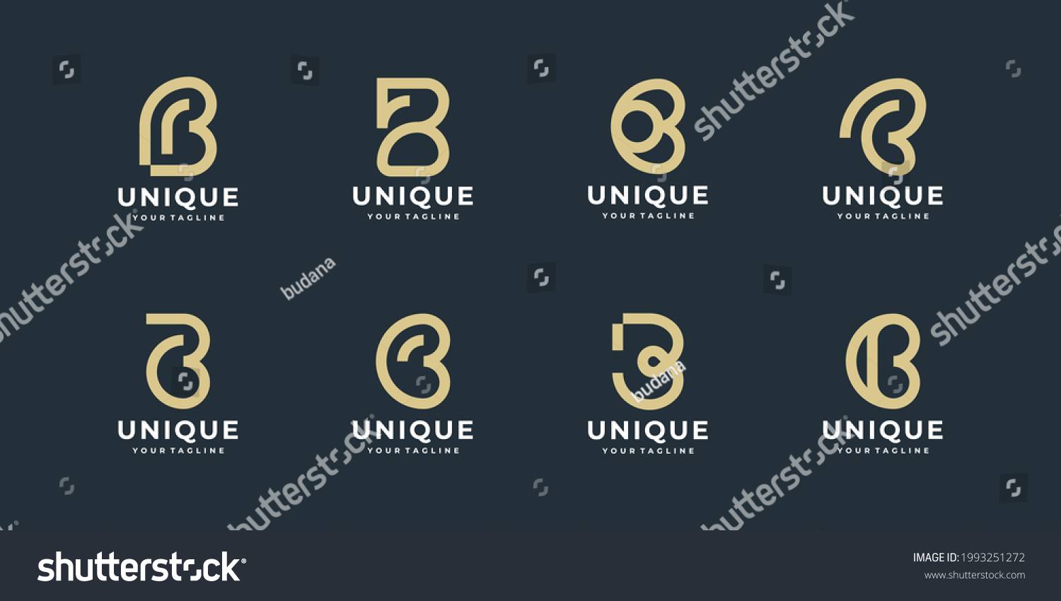 Set Creative Abstract Monogram Letter B Stock Vector (Royalty Free ...