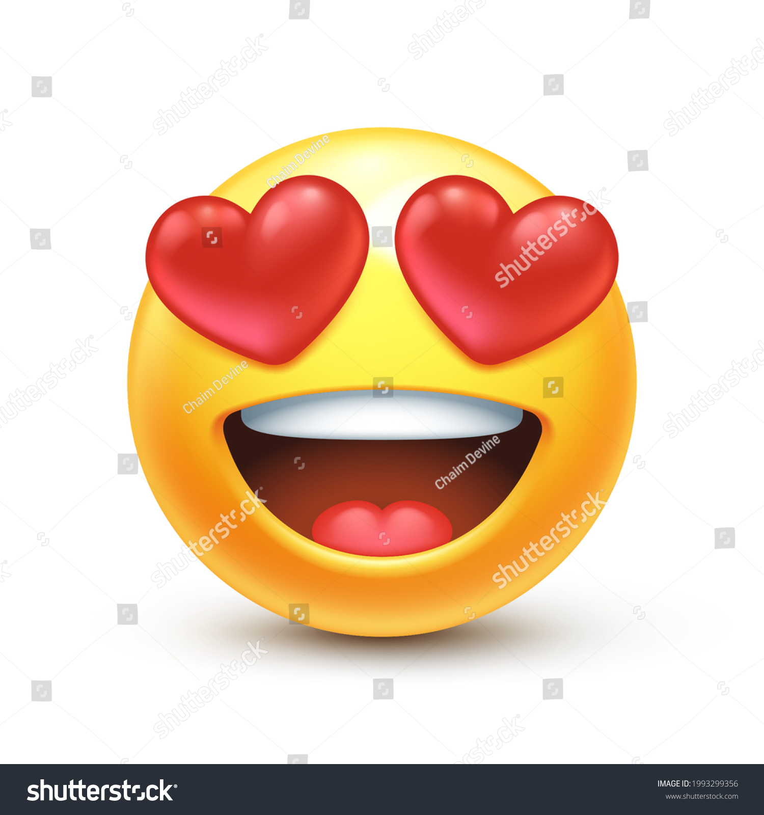 Emoji Heart Shaped Eyes Love Emoticon Stock Vector (Royalty Free ...