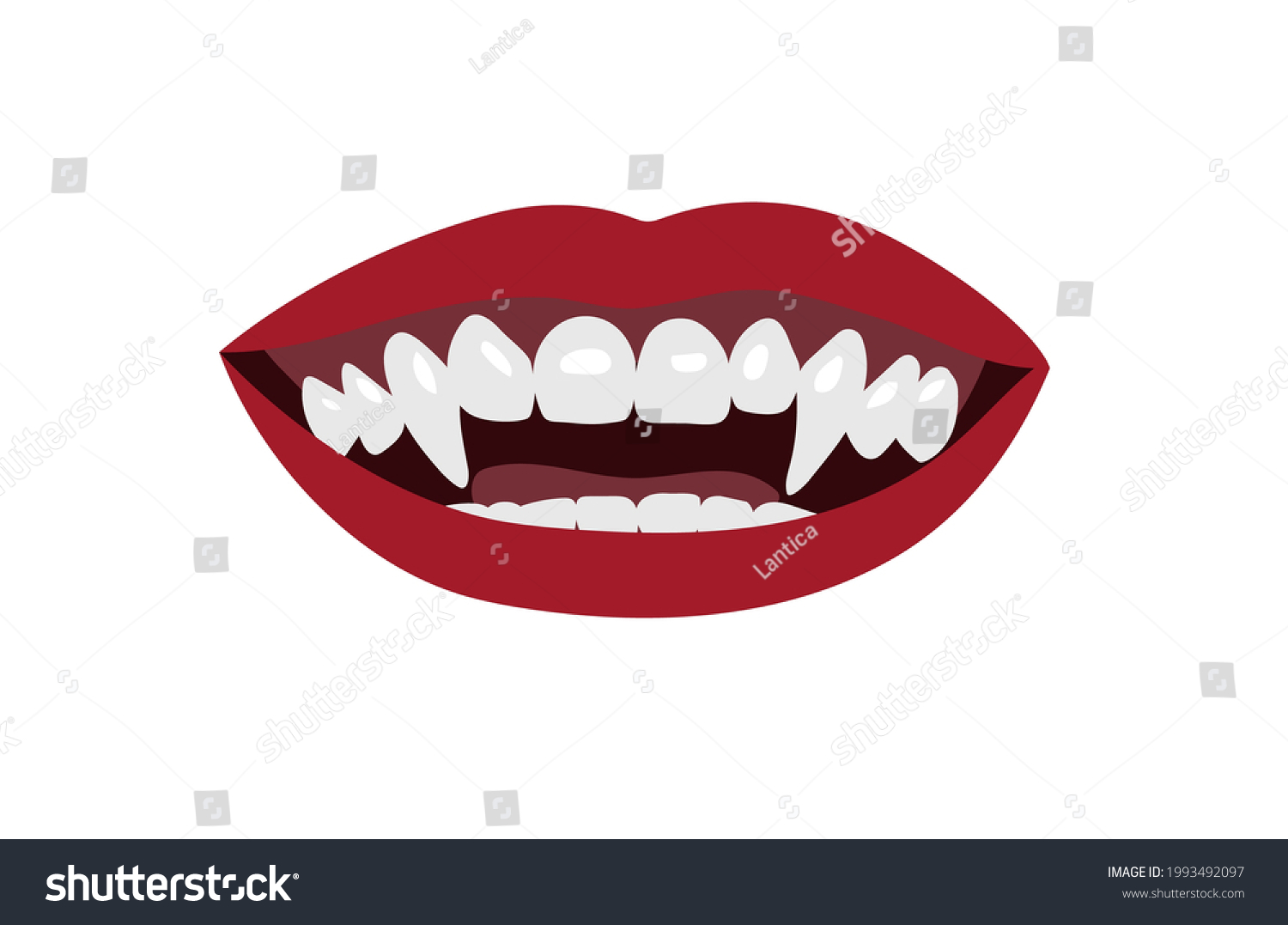 Open Mouth Fangs Clip Art Halloween Stock Vector (Royalty Free ...