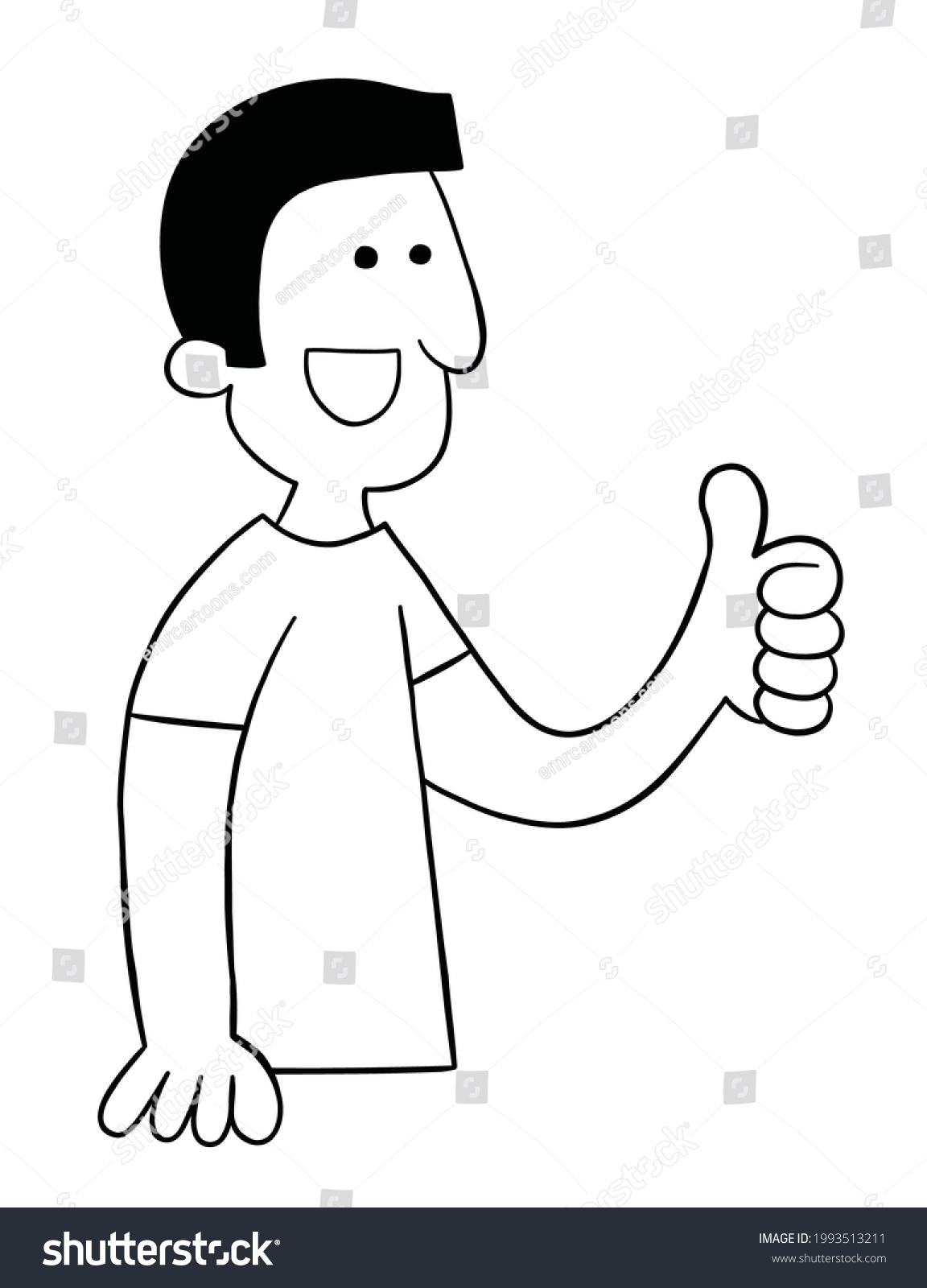 Cartoon Man Giving Thumbs Vector Illustration Stock Vector (Royalty