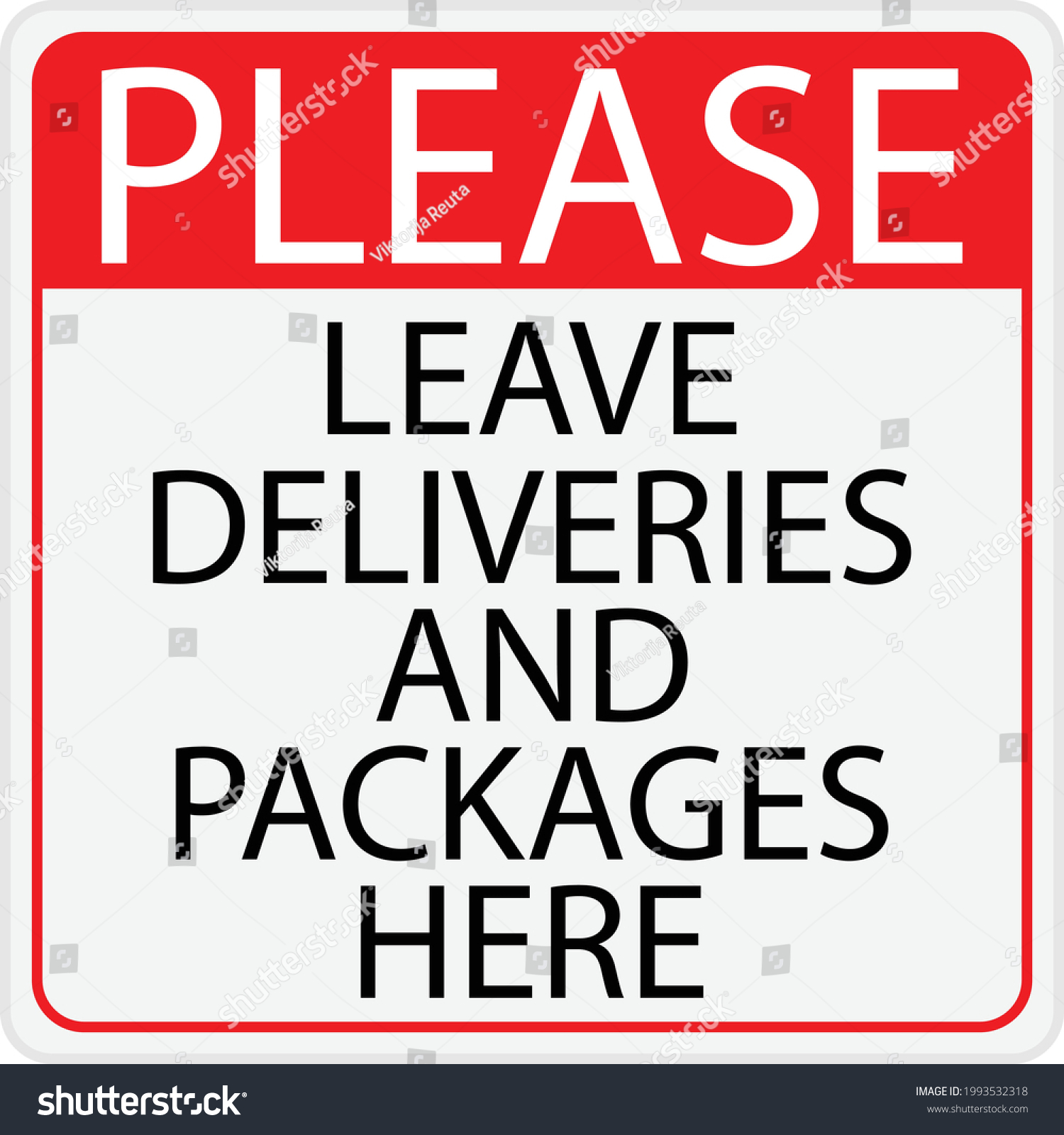 Please Leave Deliveries Packages Here Vector Stock Vector (royalty Free 