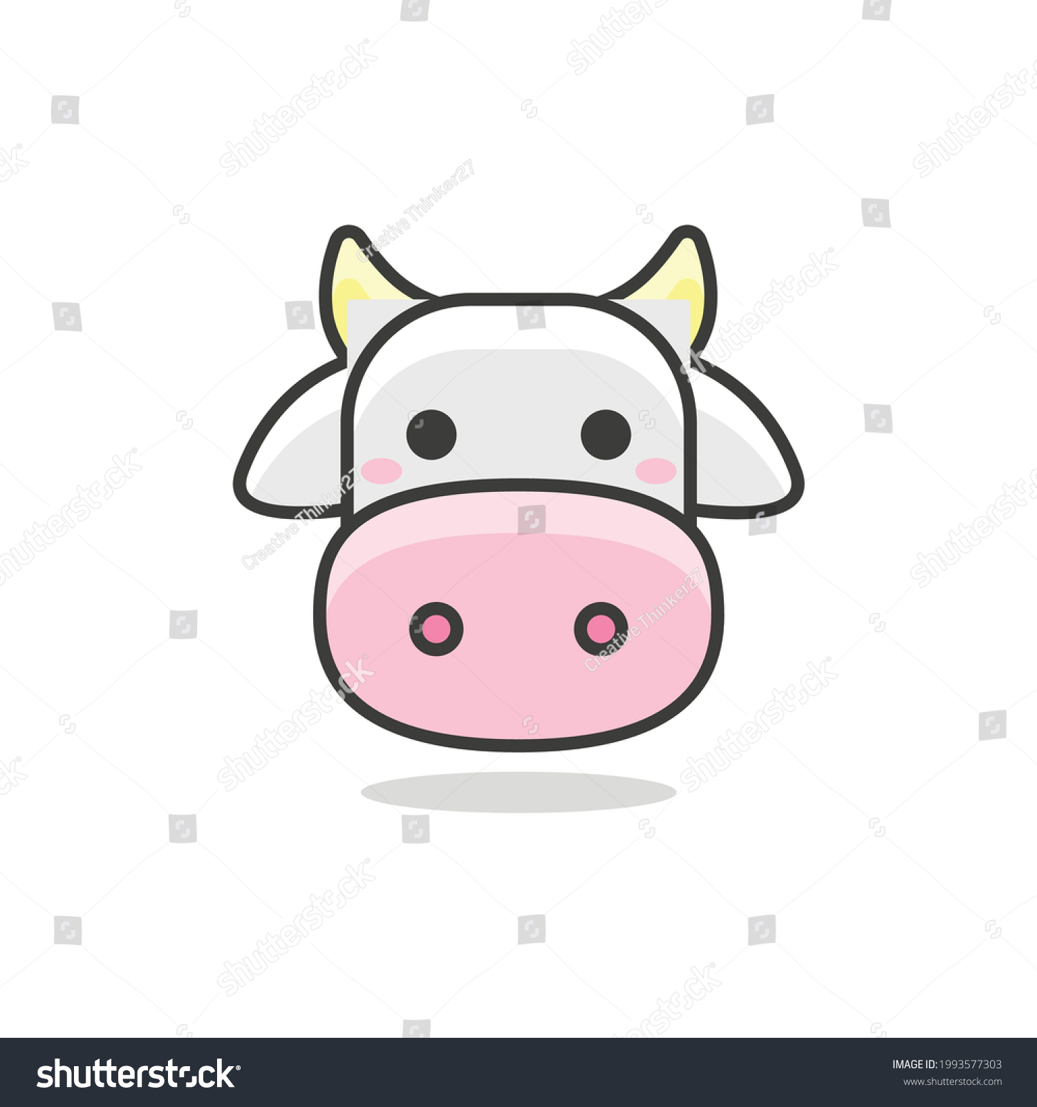 Cartoon Cow Face Design Vector Download Stock Vector (Royalty Free ...