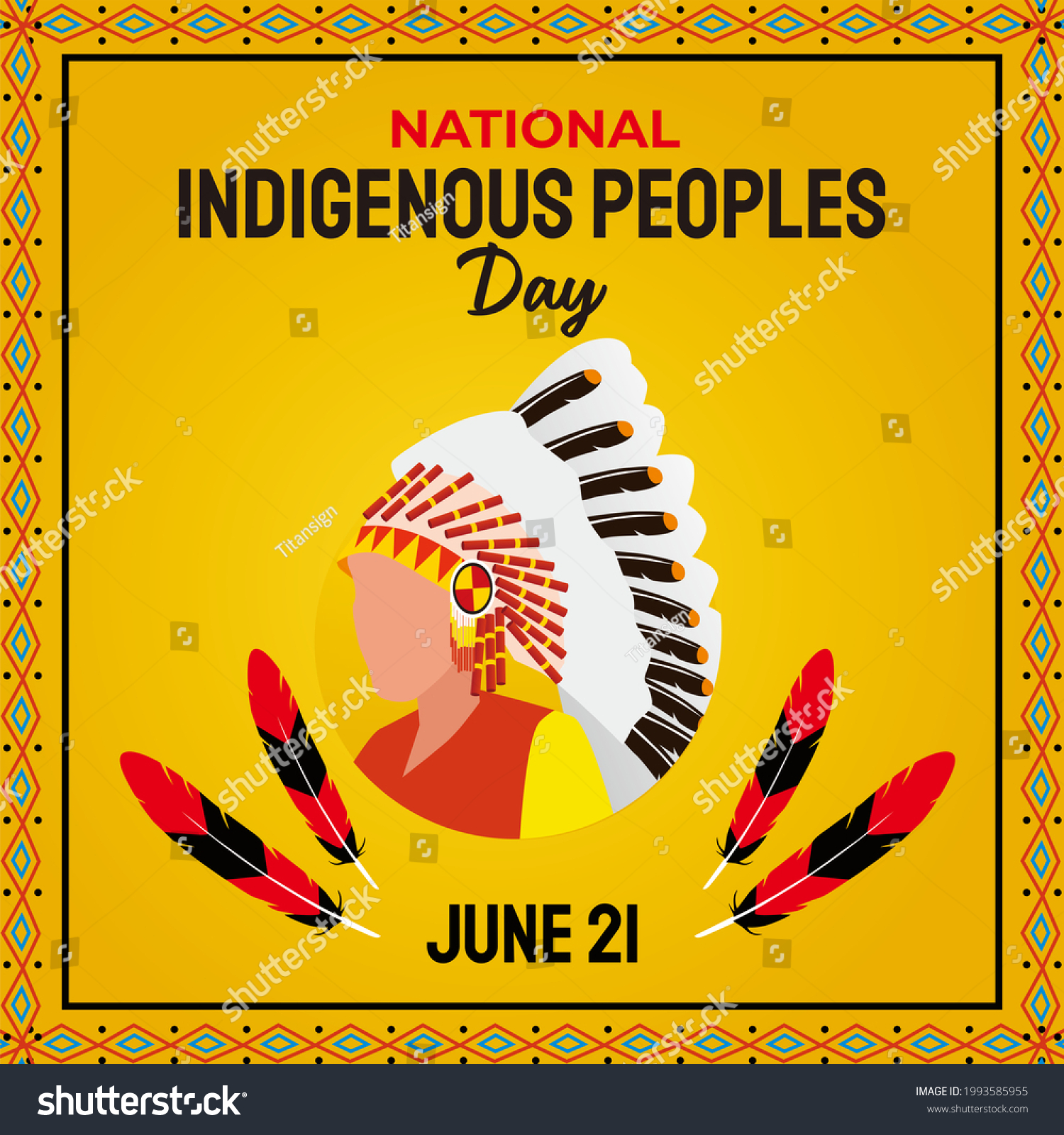 National Indigenous Peoples Day June 21 Stock Illustration 1993585955