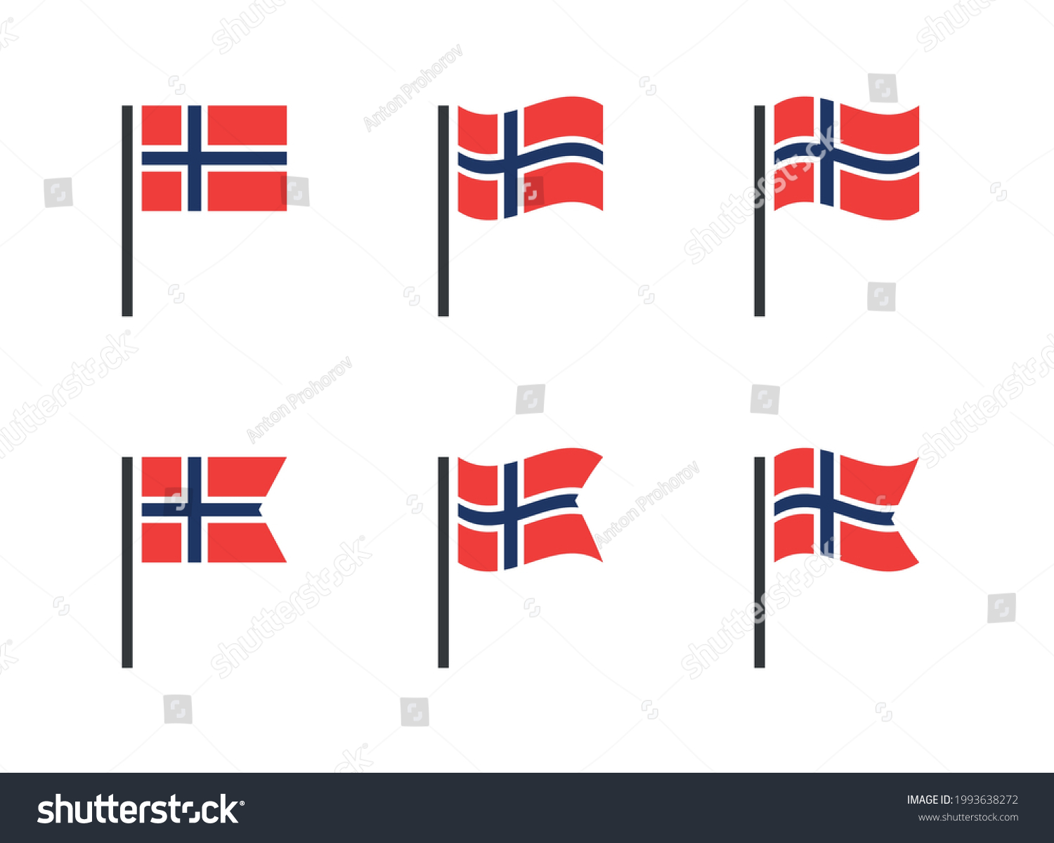 norway-flag-symbols-set-national-flag-stock-vector-royalty-free