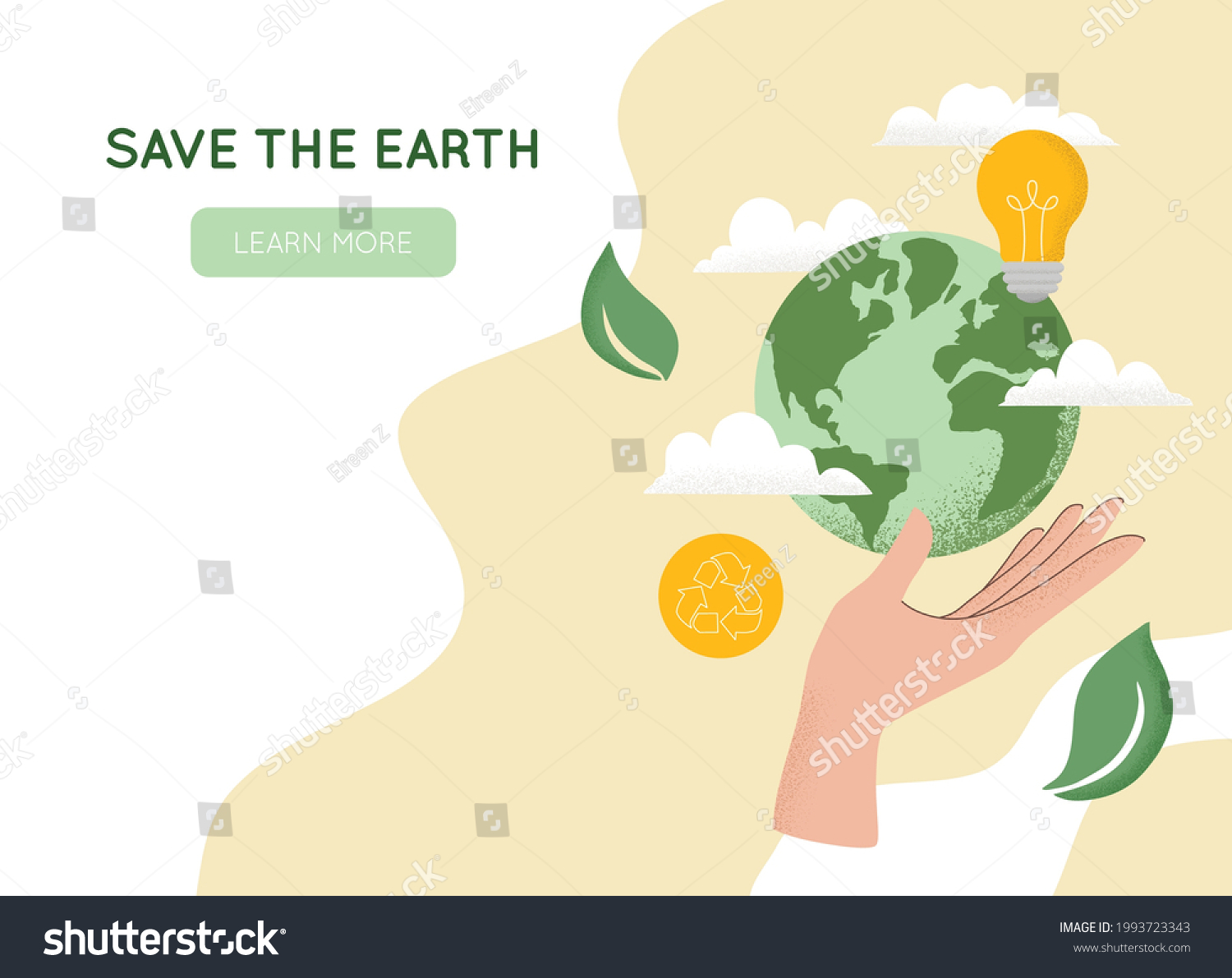 Vector Illustration Human Hand Holding Earth Stock Vector (Royalty Free ...