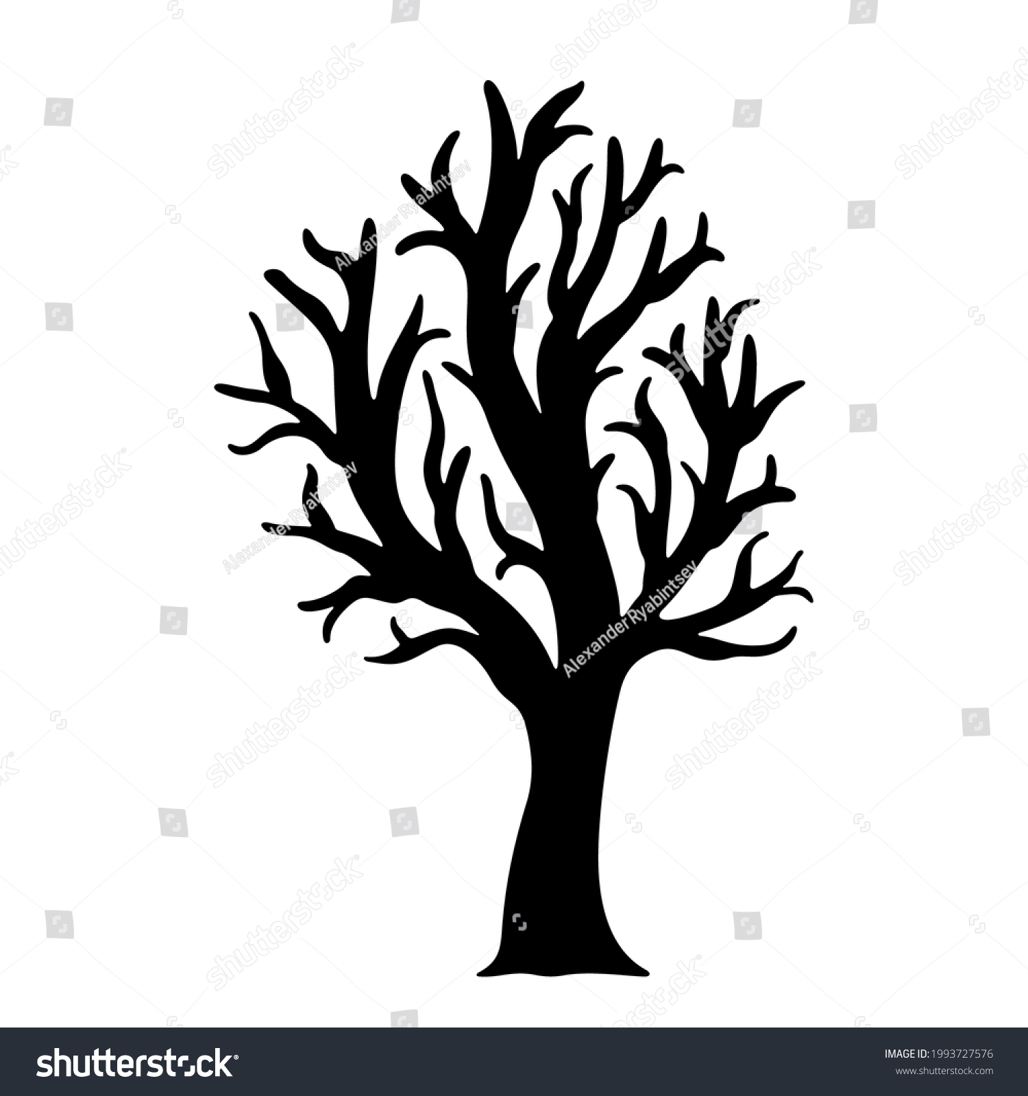 Vector Illustration Naked Tree Isolated On Stock Vector Royalty Free Shutterstock