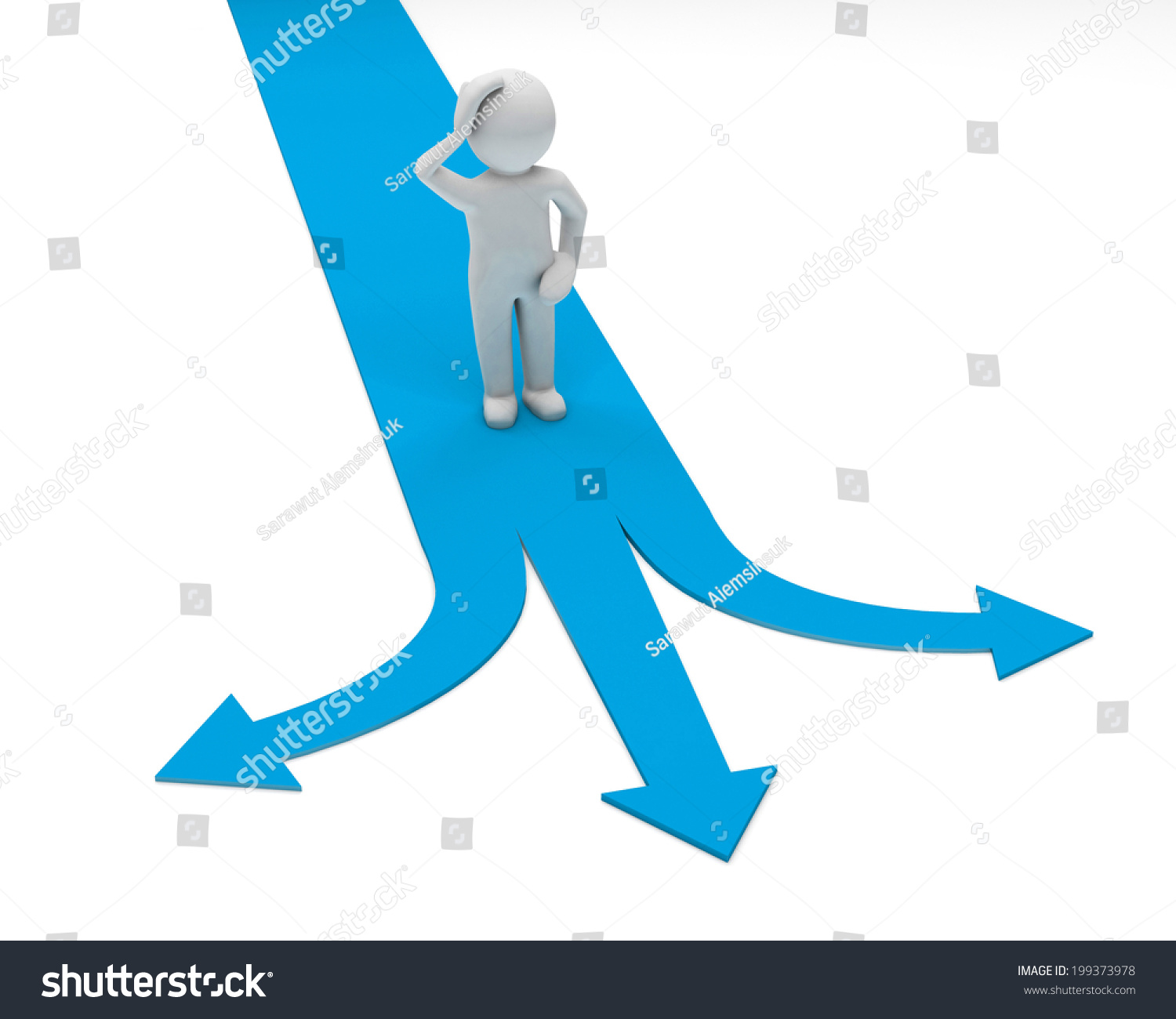 3d Man Thinking Junction Stock Illustration 199373978 Shutterstock 3750