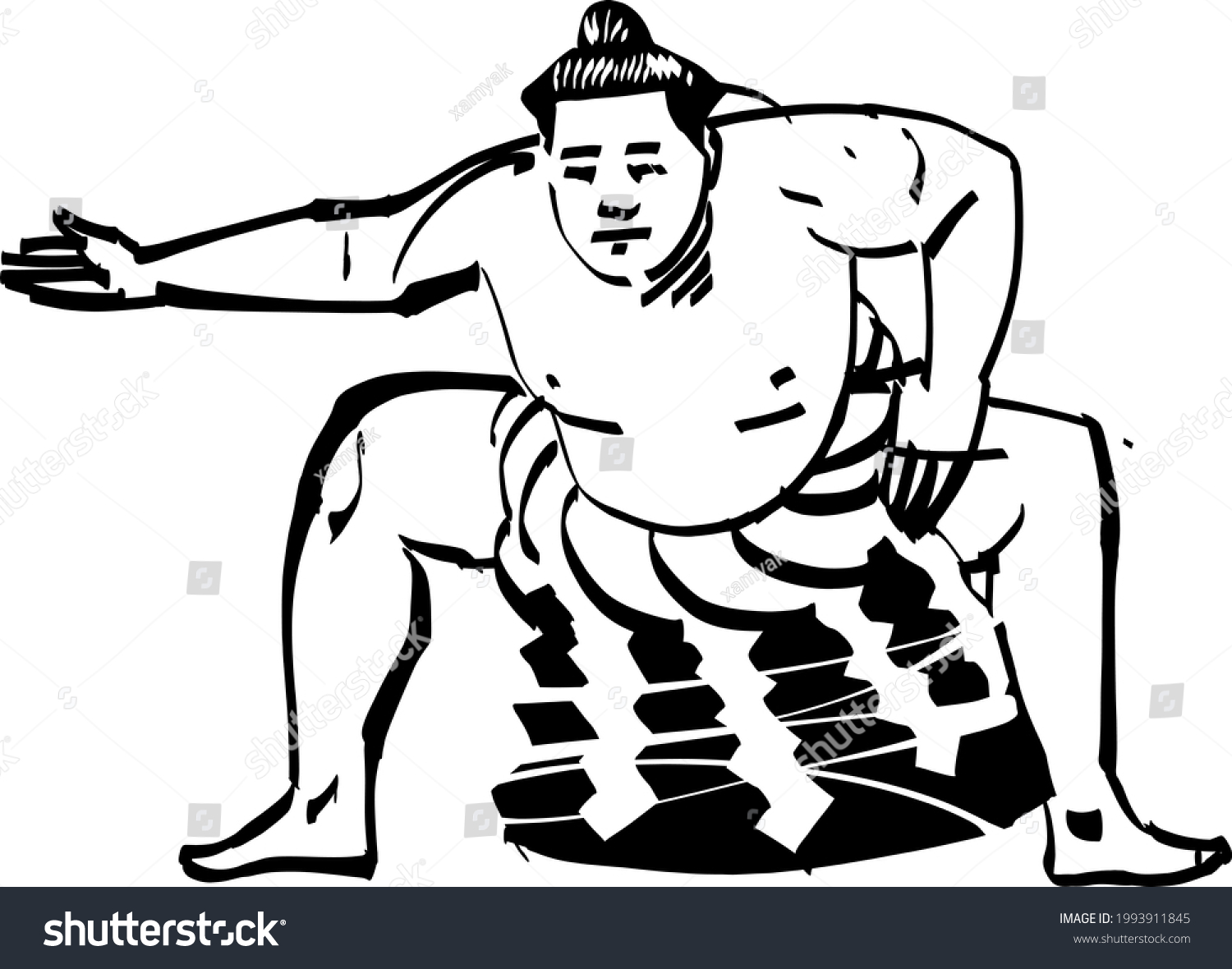 Vector Sketch Sumo Wrestler Stock Vector (Royalty Free) 1993911845 ...