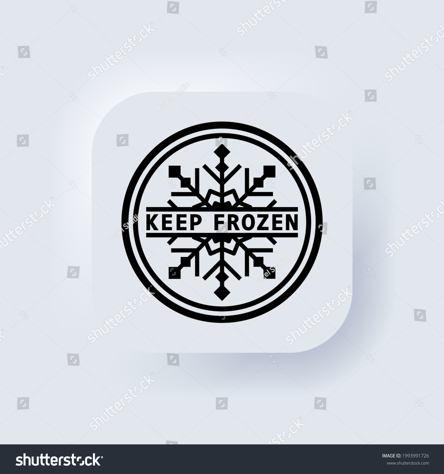 Keep Frozen Sign Black Warning Refrigerant Stock Vector (Royalty Free ...