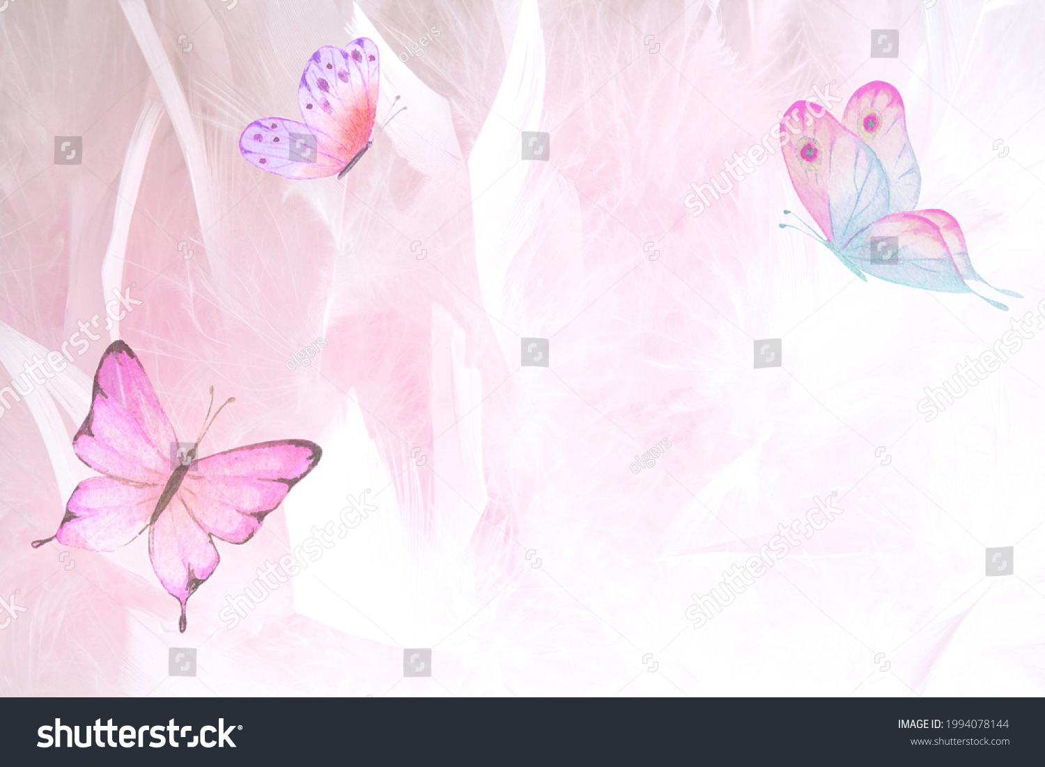 Abstract Wedding Horizontal Butterfly Background Pastel Stock ...