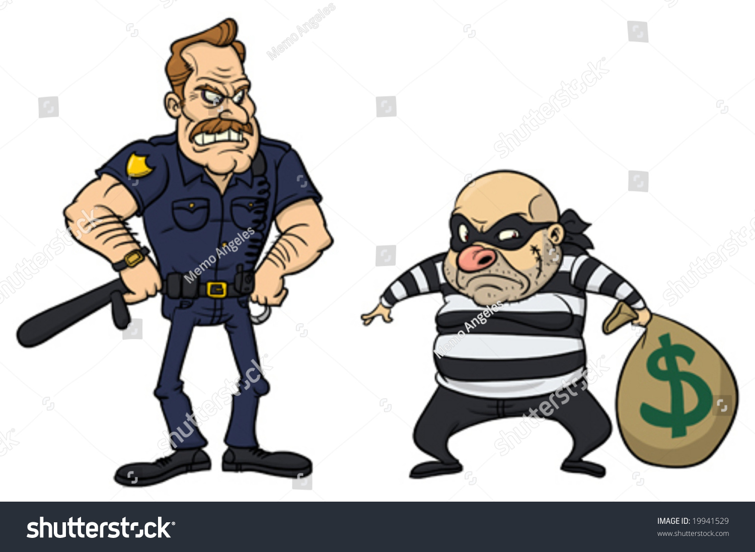Полицейский задерживает преступника