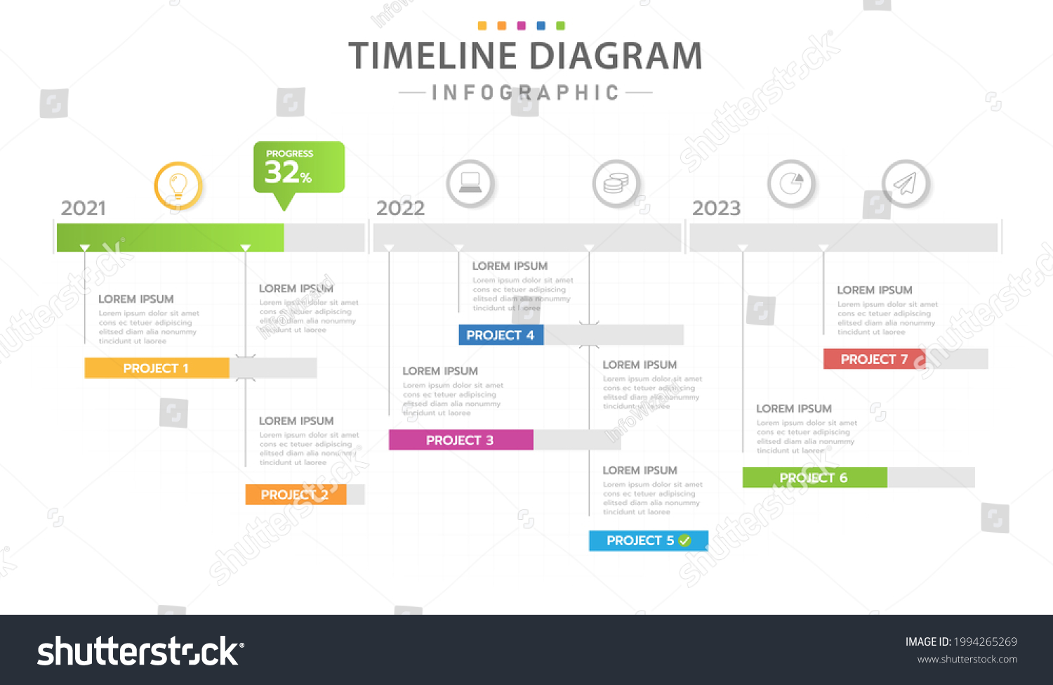 Infographic Template Business Modern Timeline Diagram Stock Vector ...