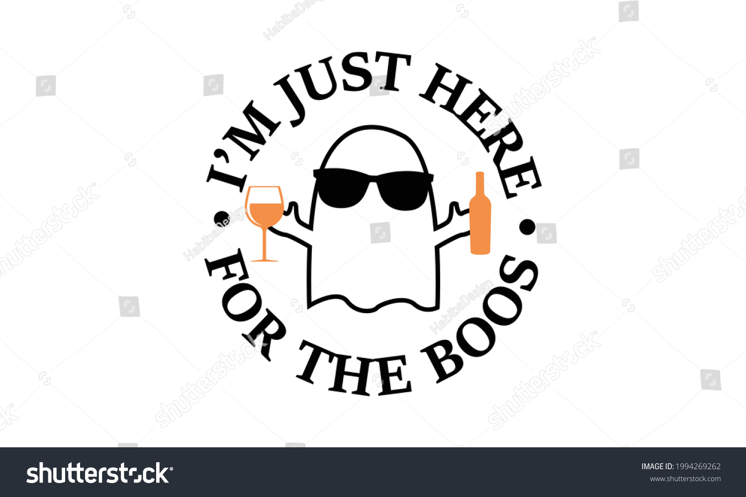 Im Just Here Boos Boos Drinking Stock Vector (Royalty Free) 1994269262